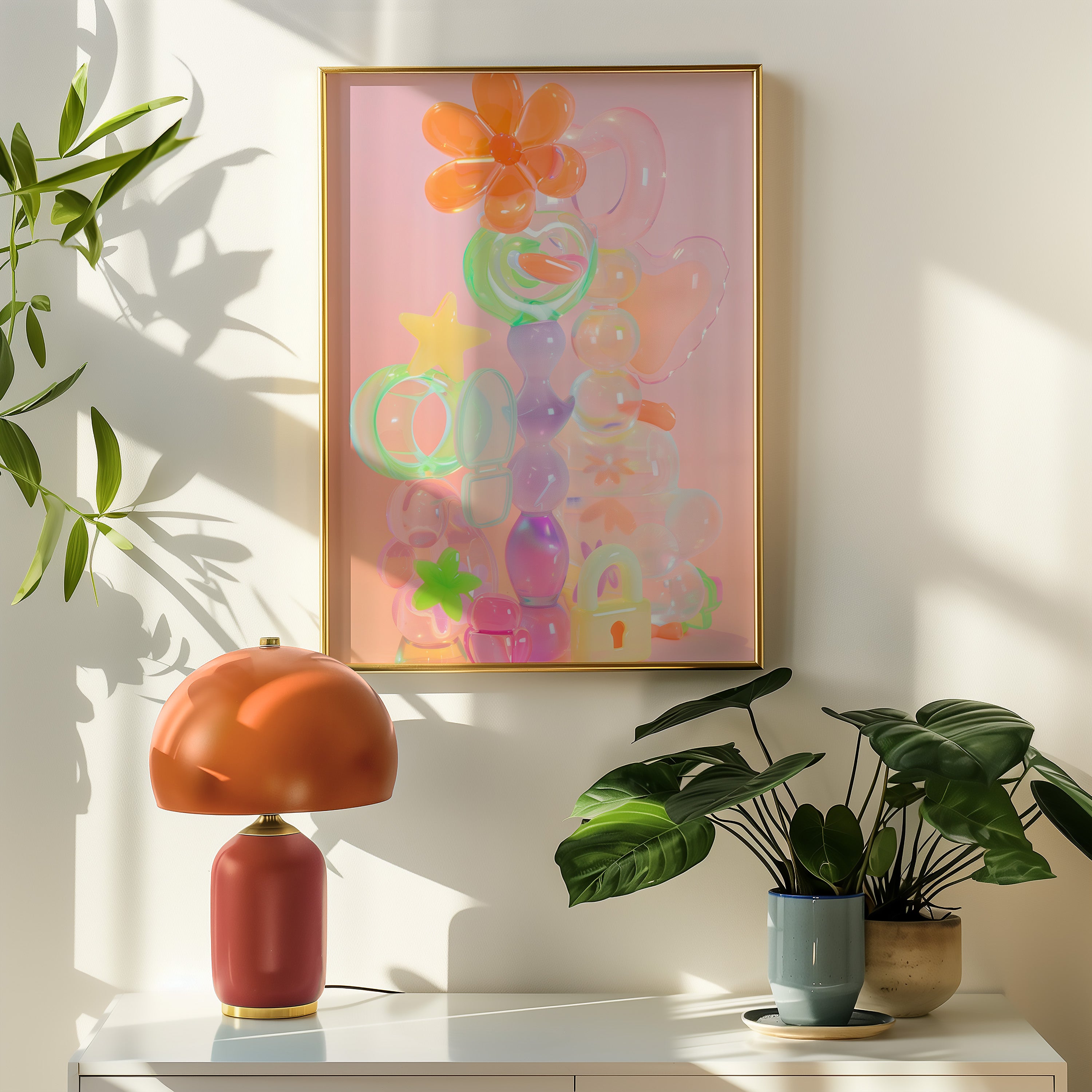 Glossy Pastel Abstract Art Print - And A Little More