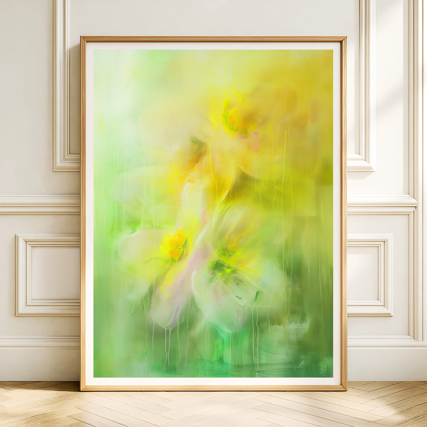 Bloomveil - Abstract Floral Wall Art Framed Canvas