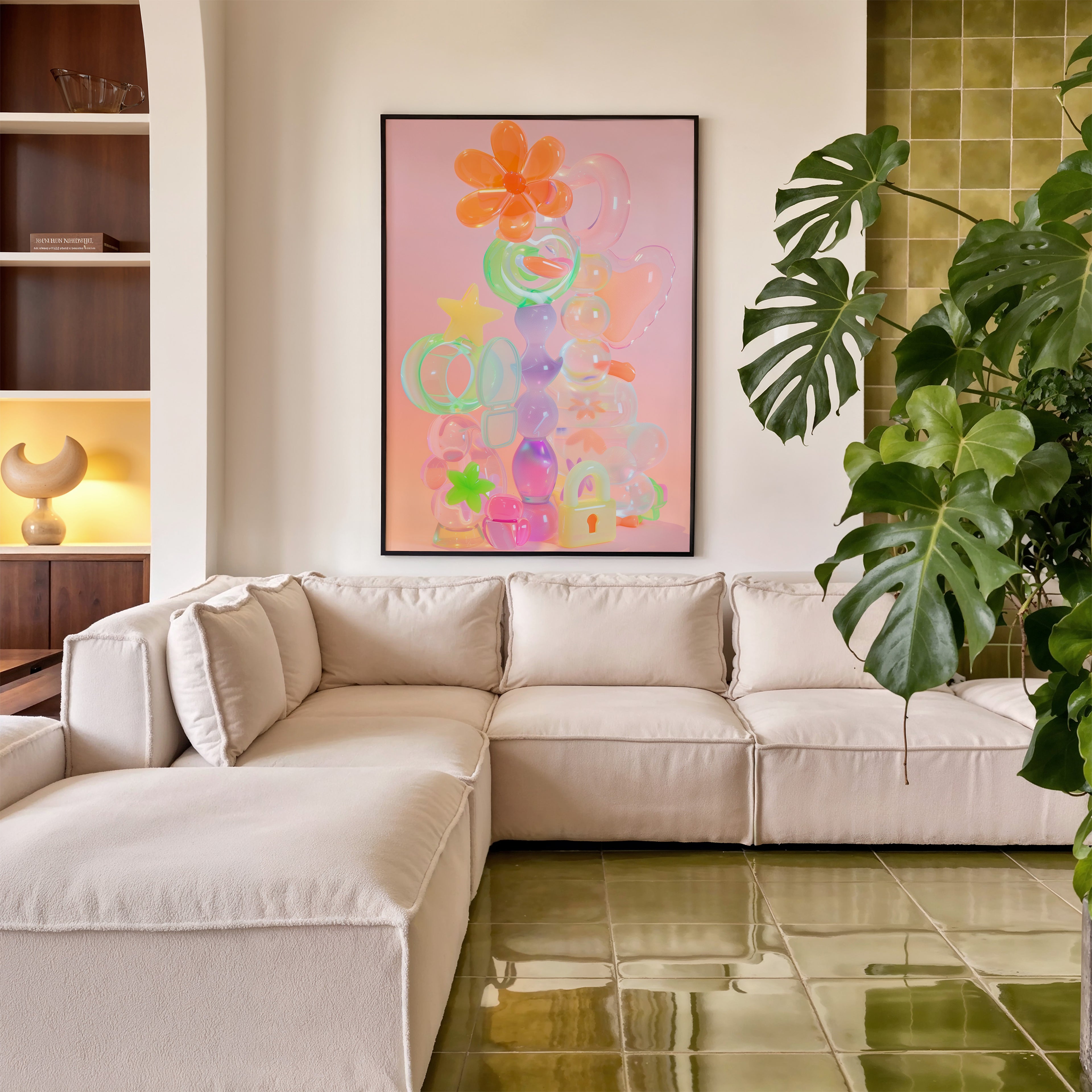 Playful Pastel Glass Shapes Abstract Artwork - And A Little More
