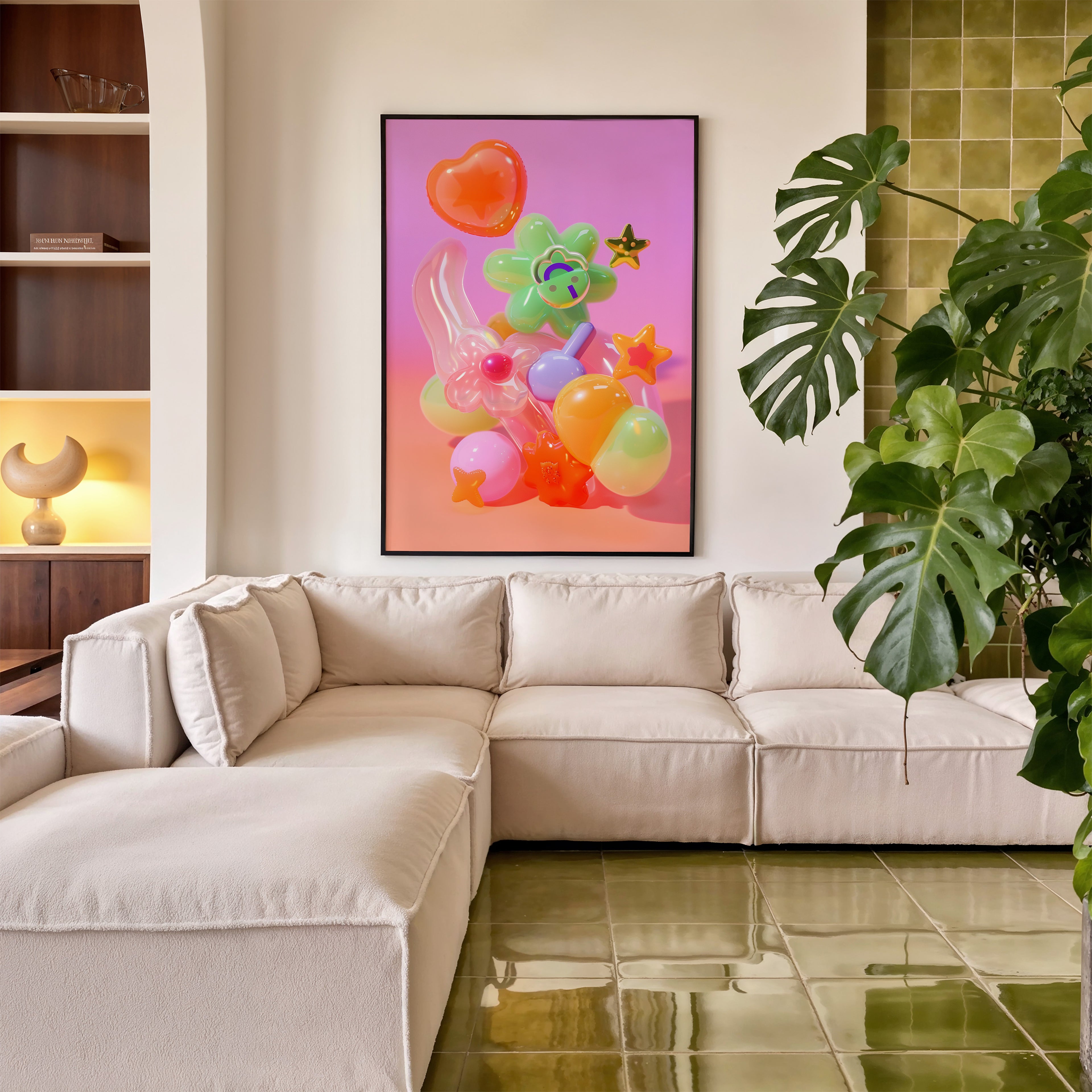 Colorful Glossy Pop Art Wall Print in Pastel Tones - And A Little More