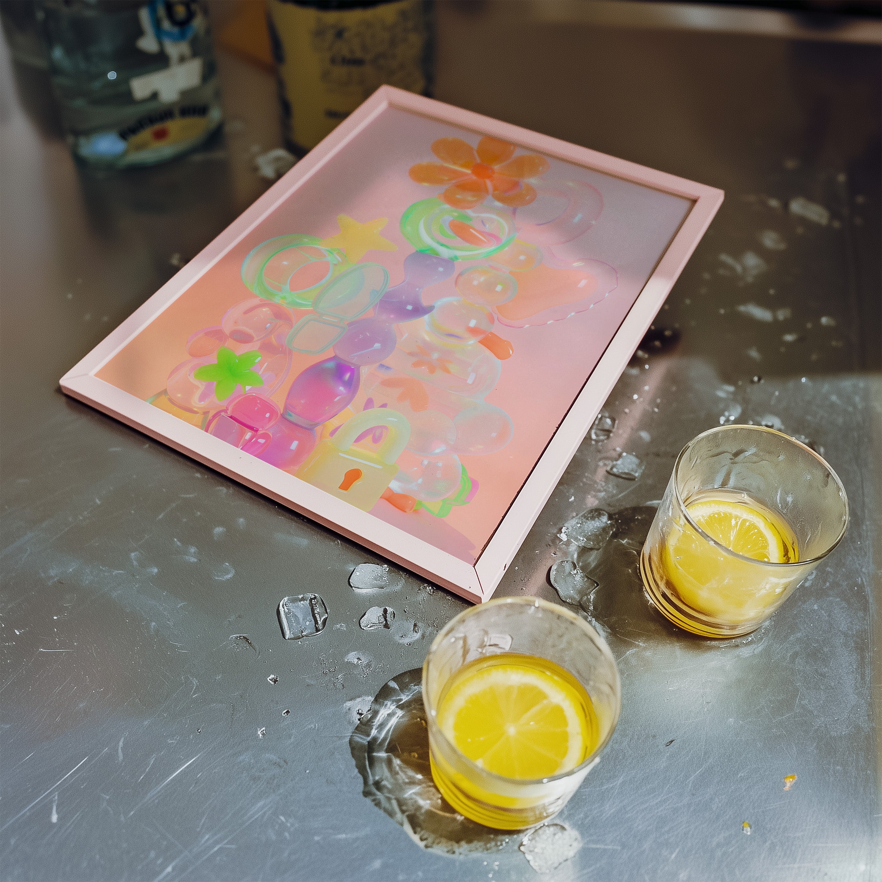 Glossy Pastel Abstract Art Print - And A Little More