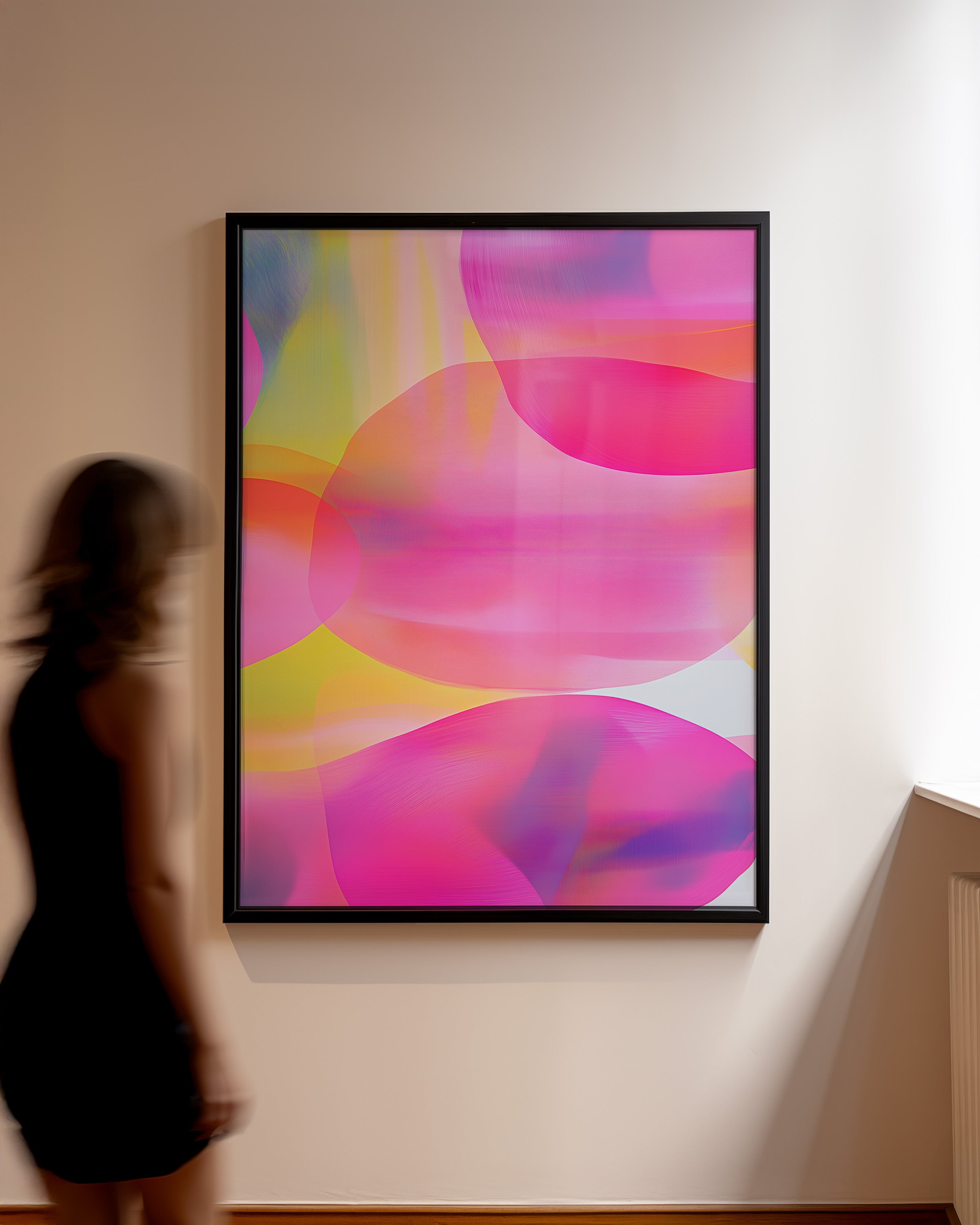 Neon Petal Layers - Framed Canvas - And A Little More