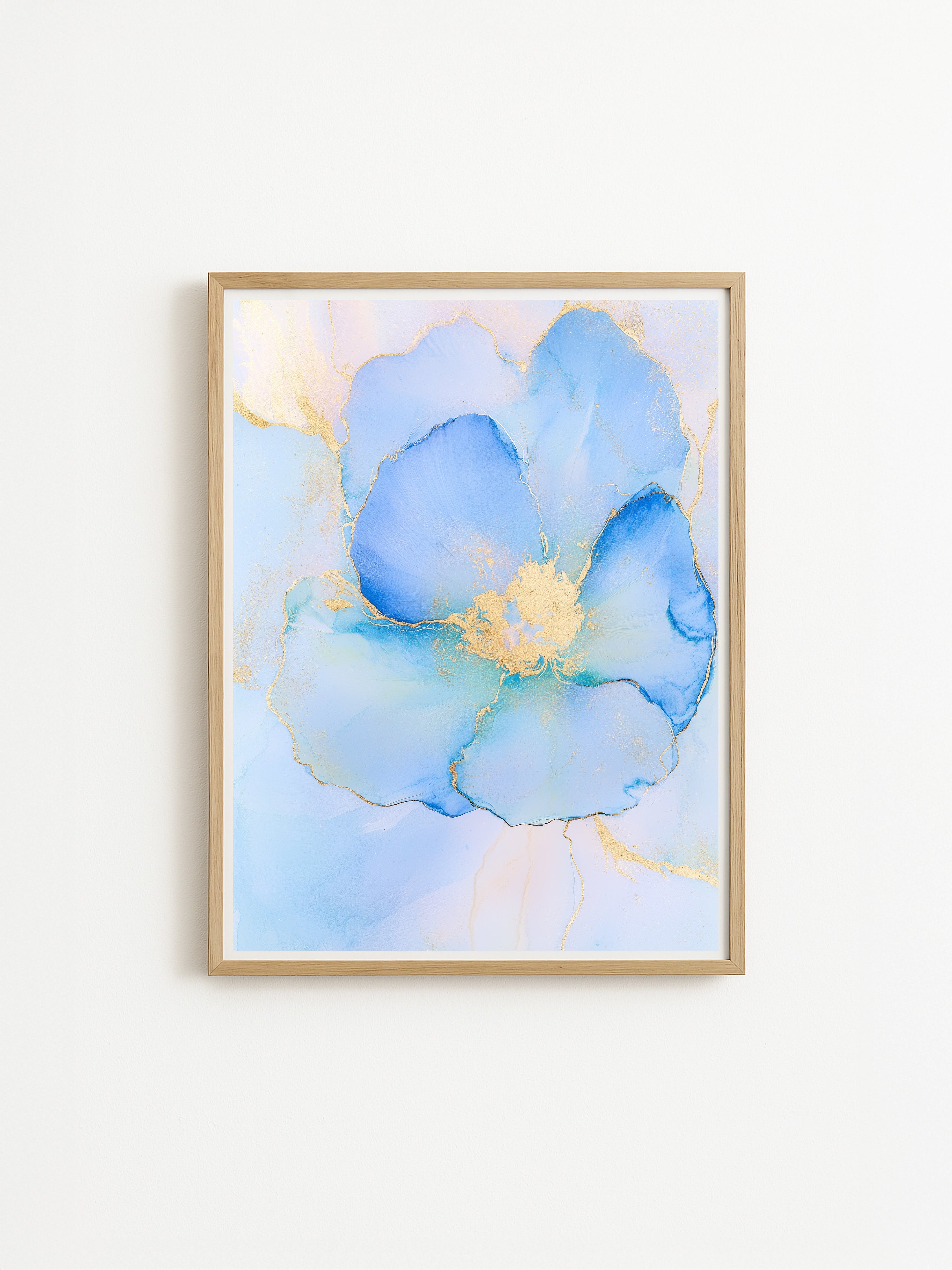 Blue Floral Azure Bloom – Art Print