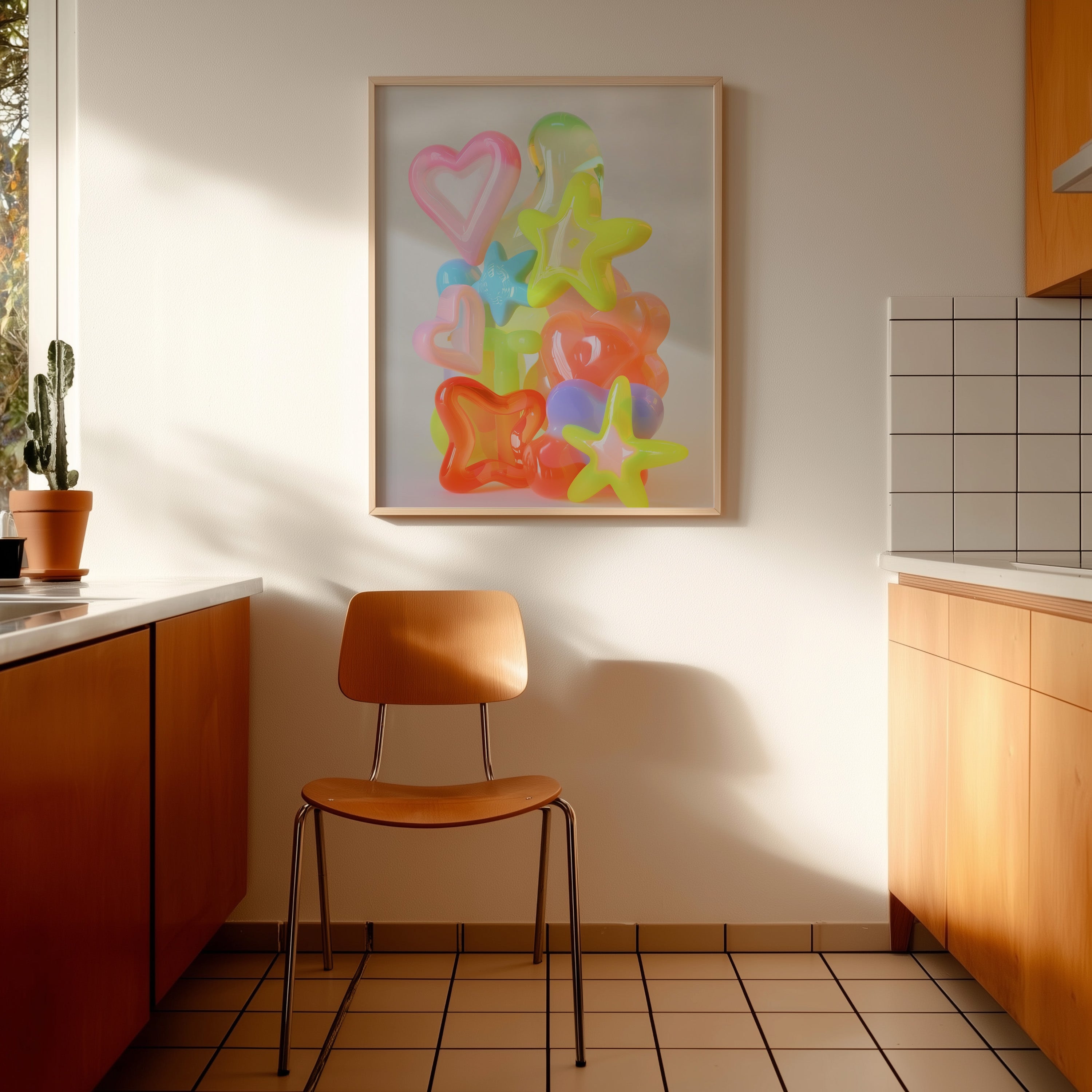 Modern Abstract Glossy Pastel Print - And A Little More