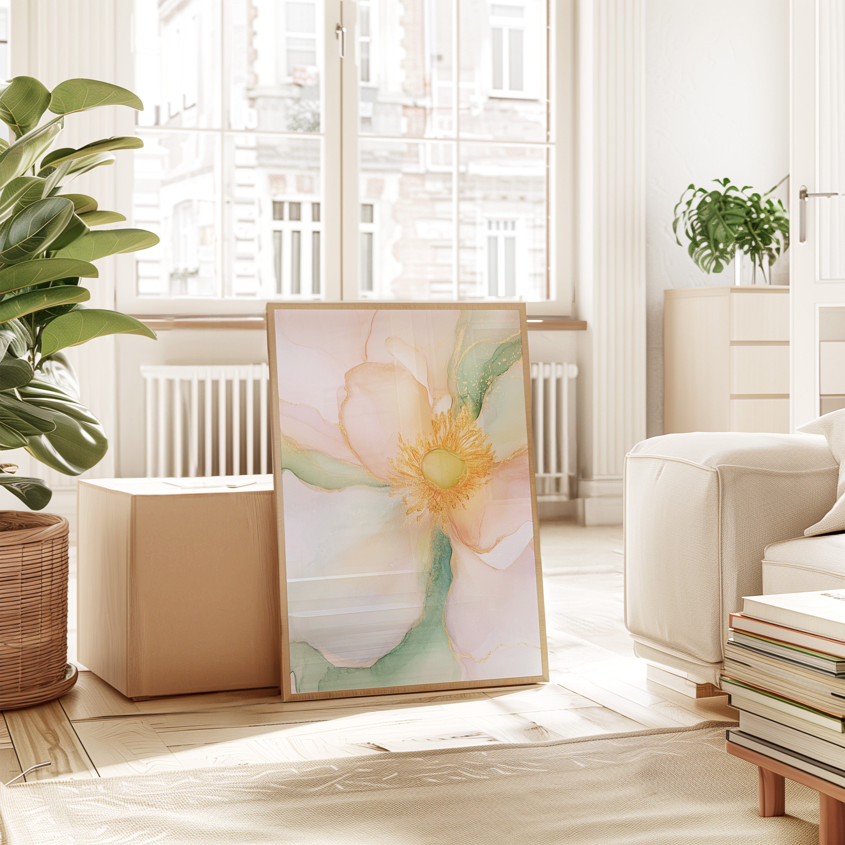 Floral Golden Petal Bloom – Art Print - And A Little More