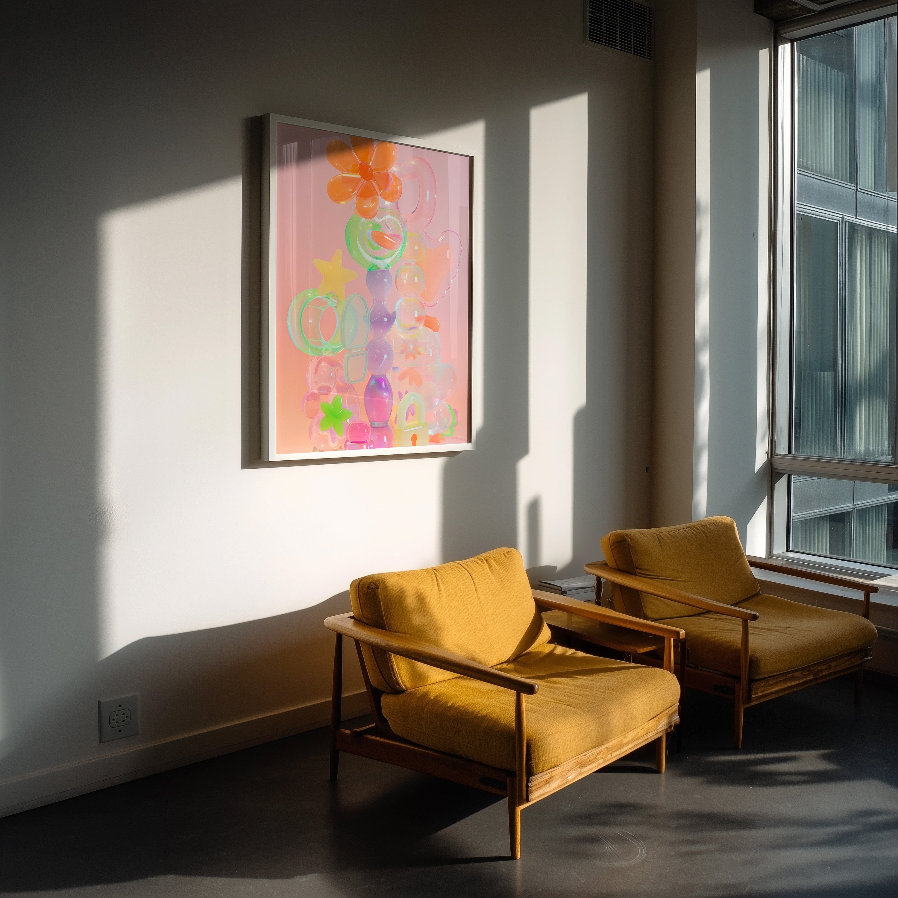 Playful Pastel Glass Shapes Abstract Artwork - And A Little More