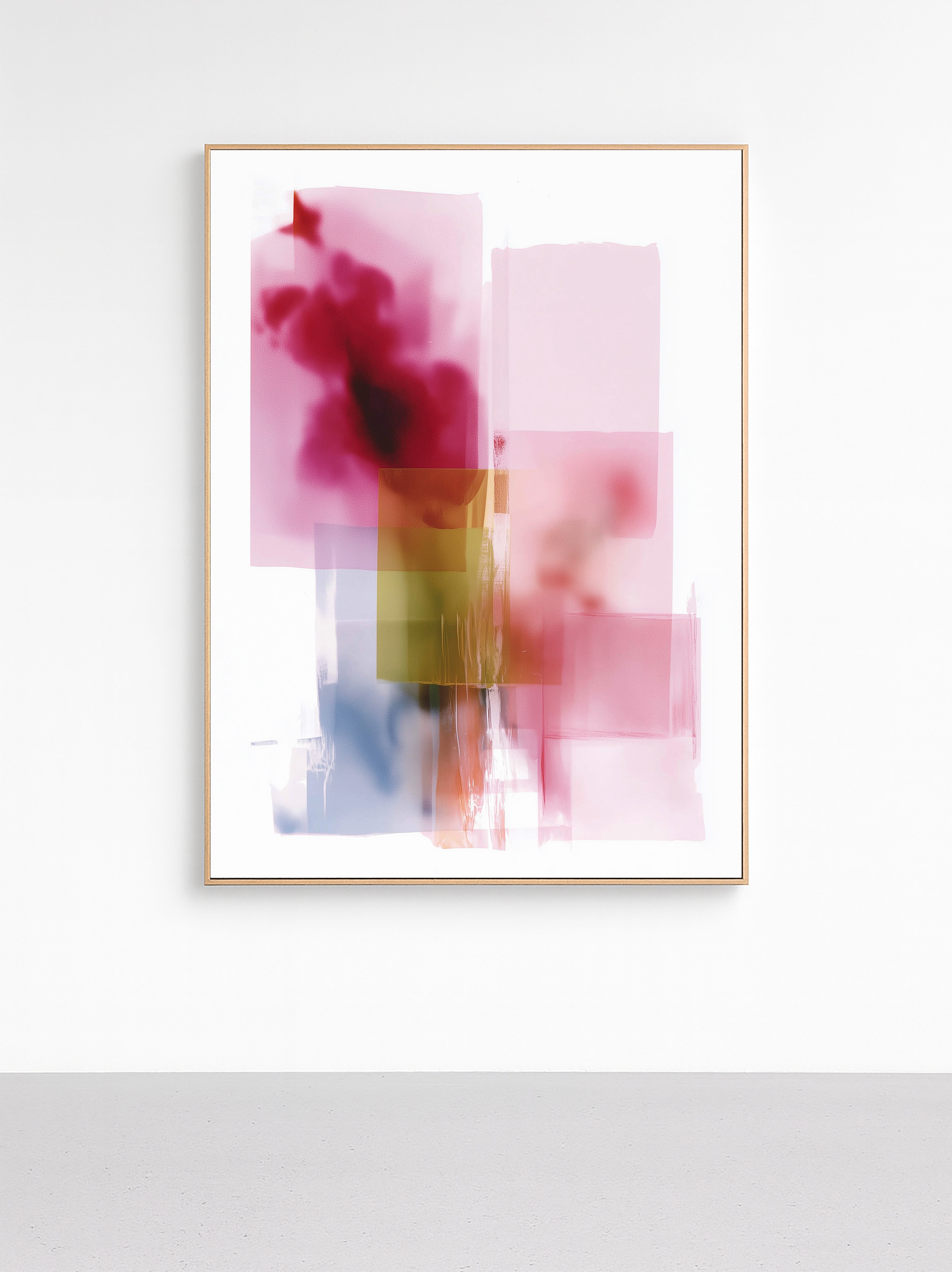 Rose Olive Blocks - Framed Canvas - And A Little More