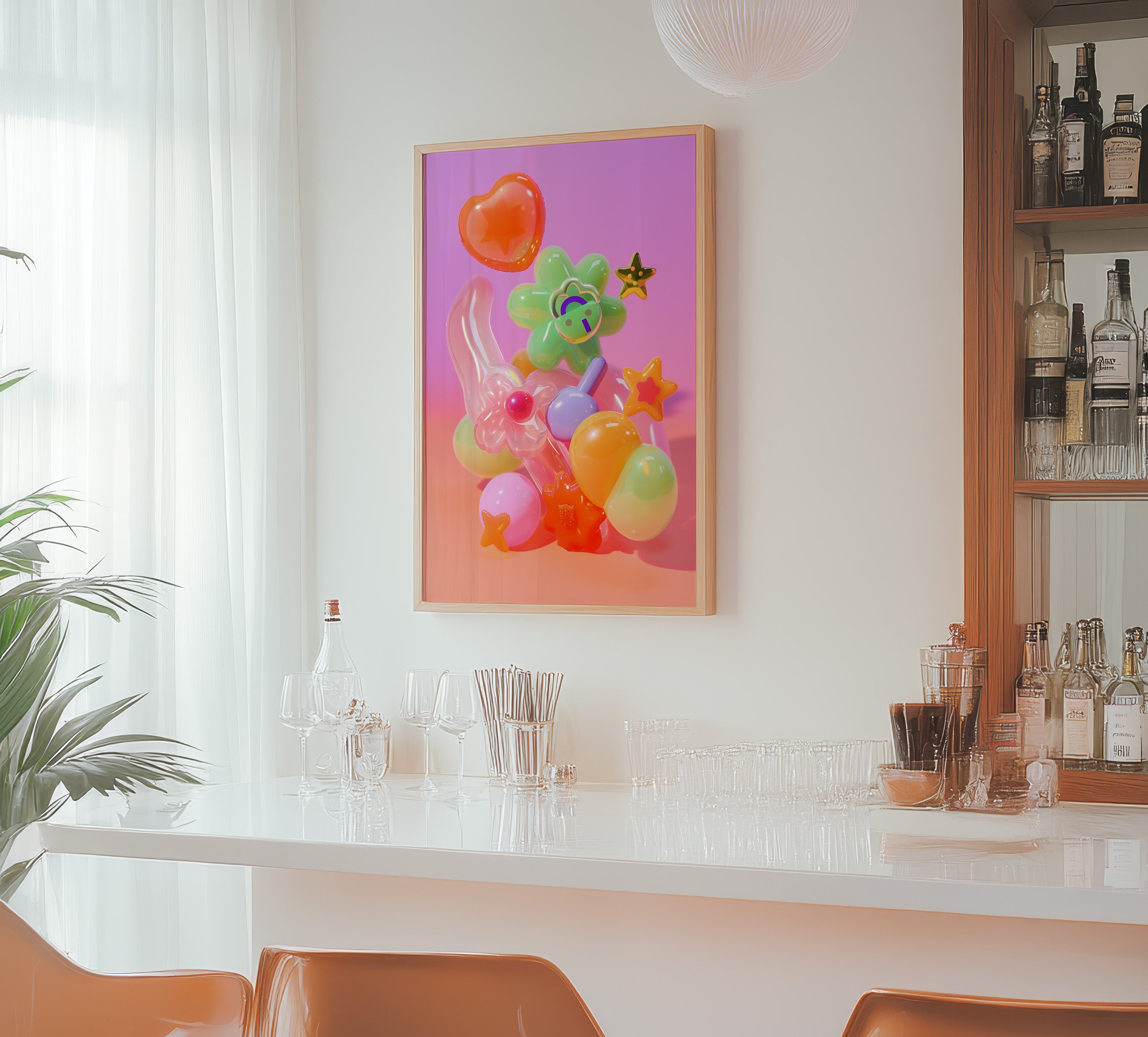Colorful Glossy Pop Art Wall Print in Pastel Tones - And A Little More