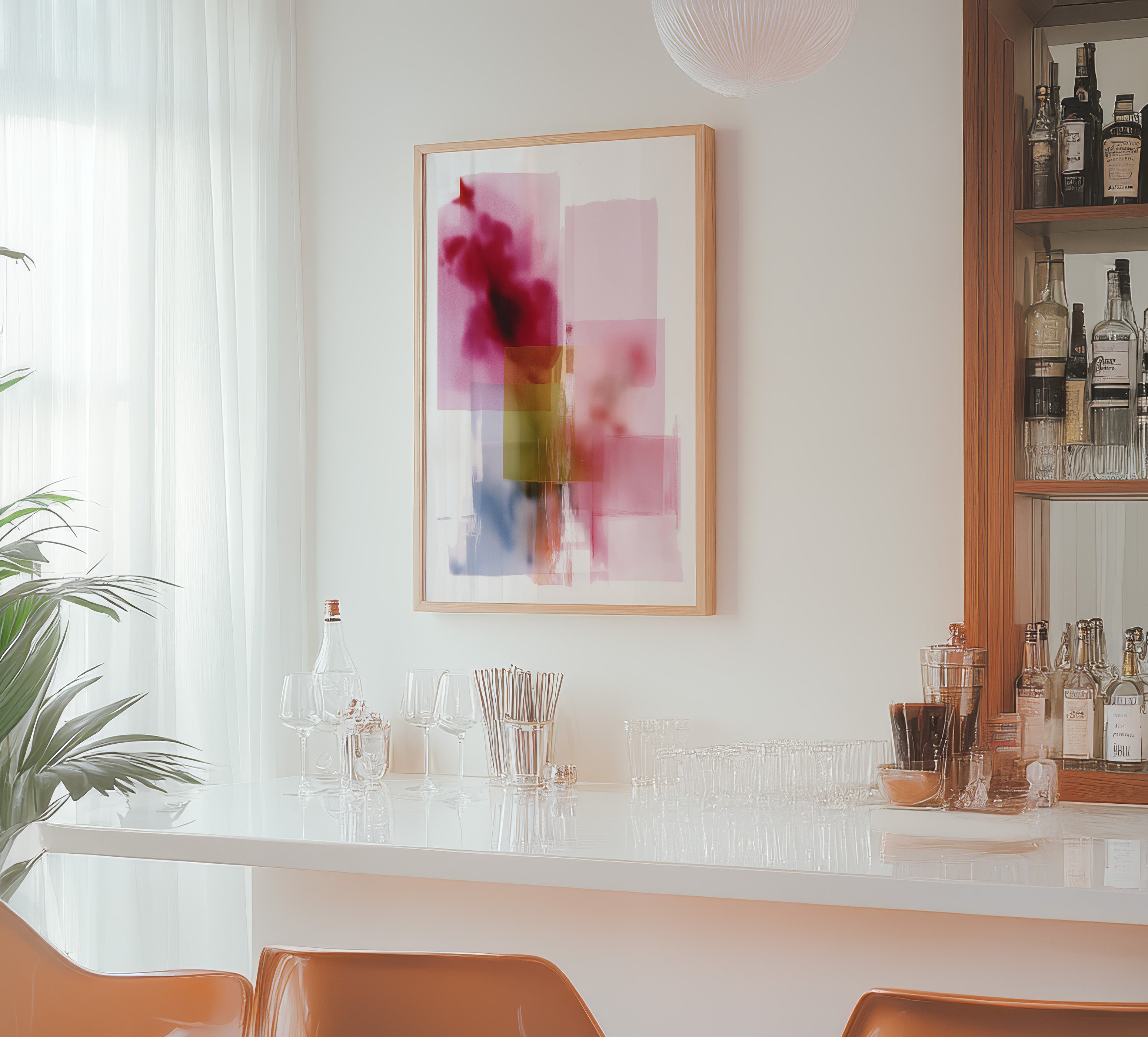 Rose Olive Blocks - Framed Canvas - And A Little More