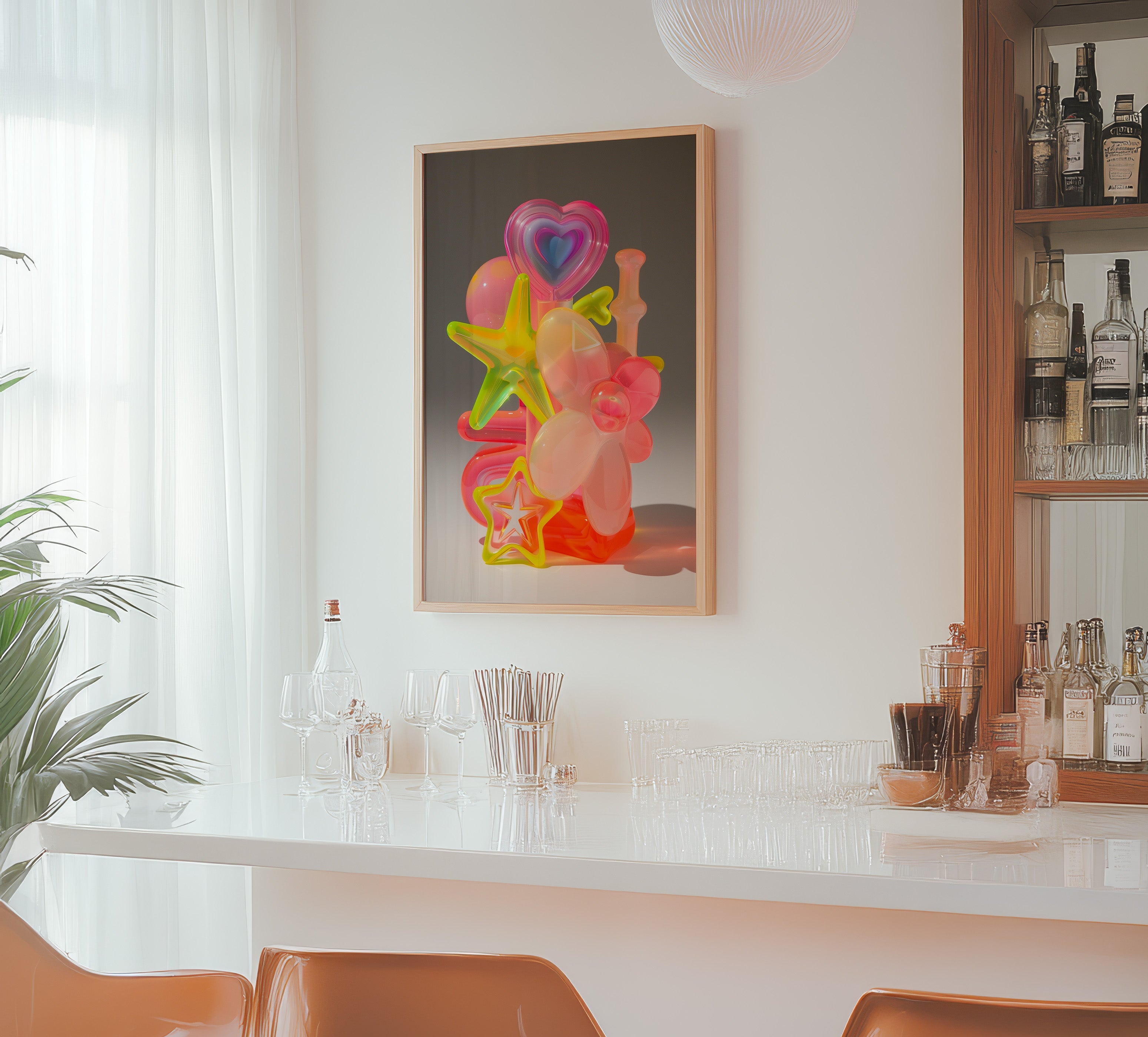 Vibrant Pastel Heart & Star Abstract Wall Decor - And A Little More