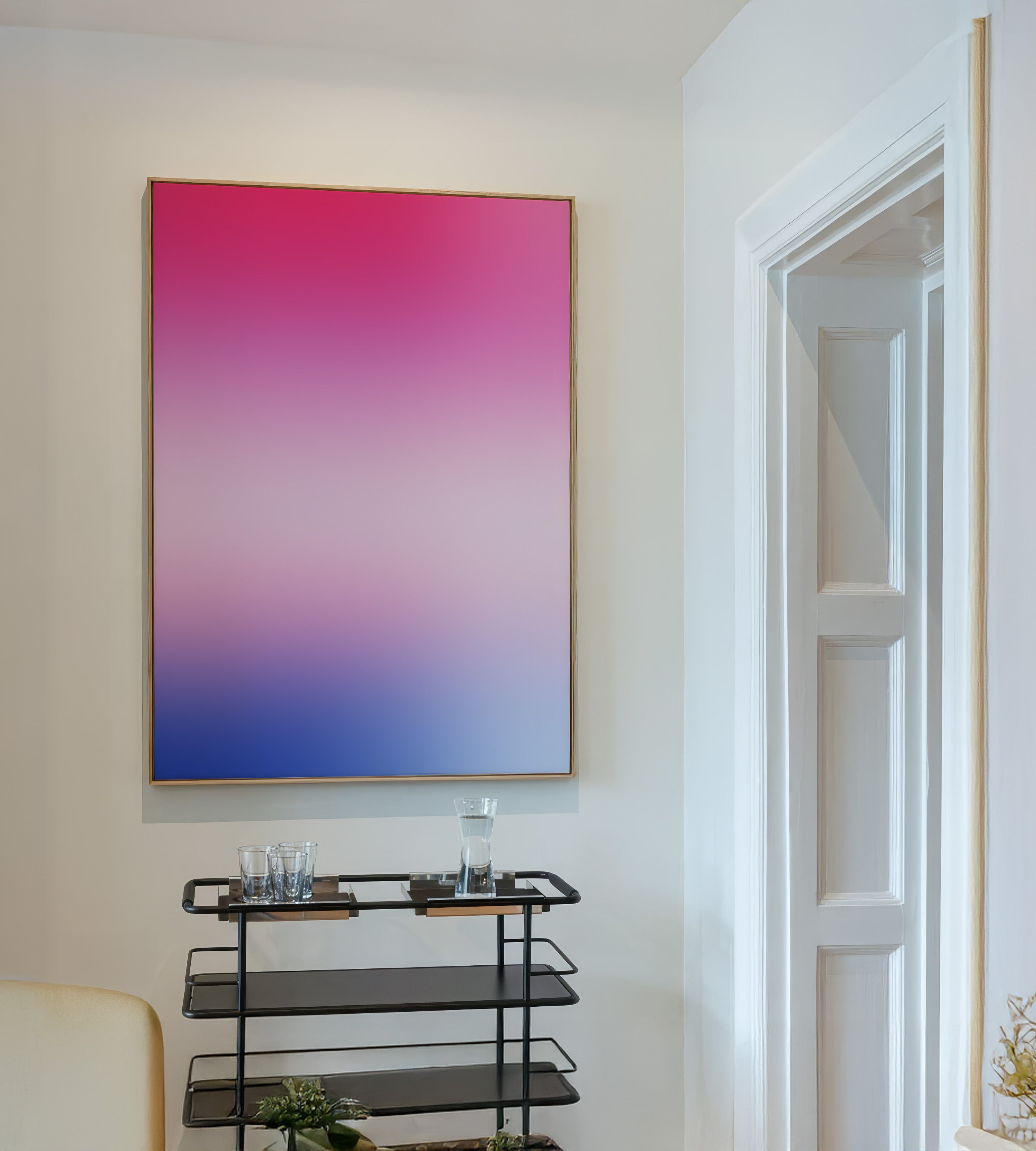 Horizon Fade Pink to Blue Gradient - Framed Canvas - And A Little More