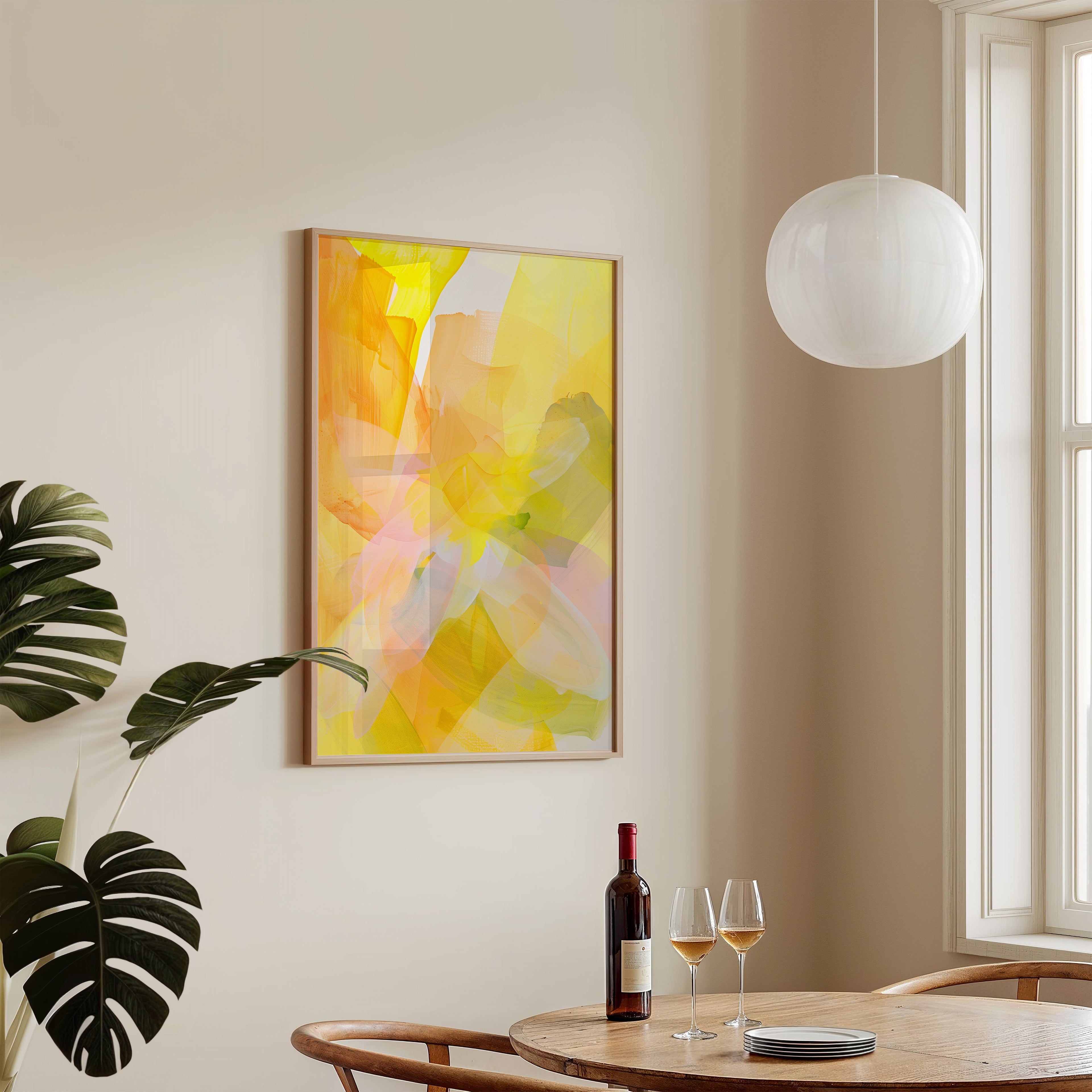 Airy Lemon Bloom - Framed Canvas - And A Little More