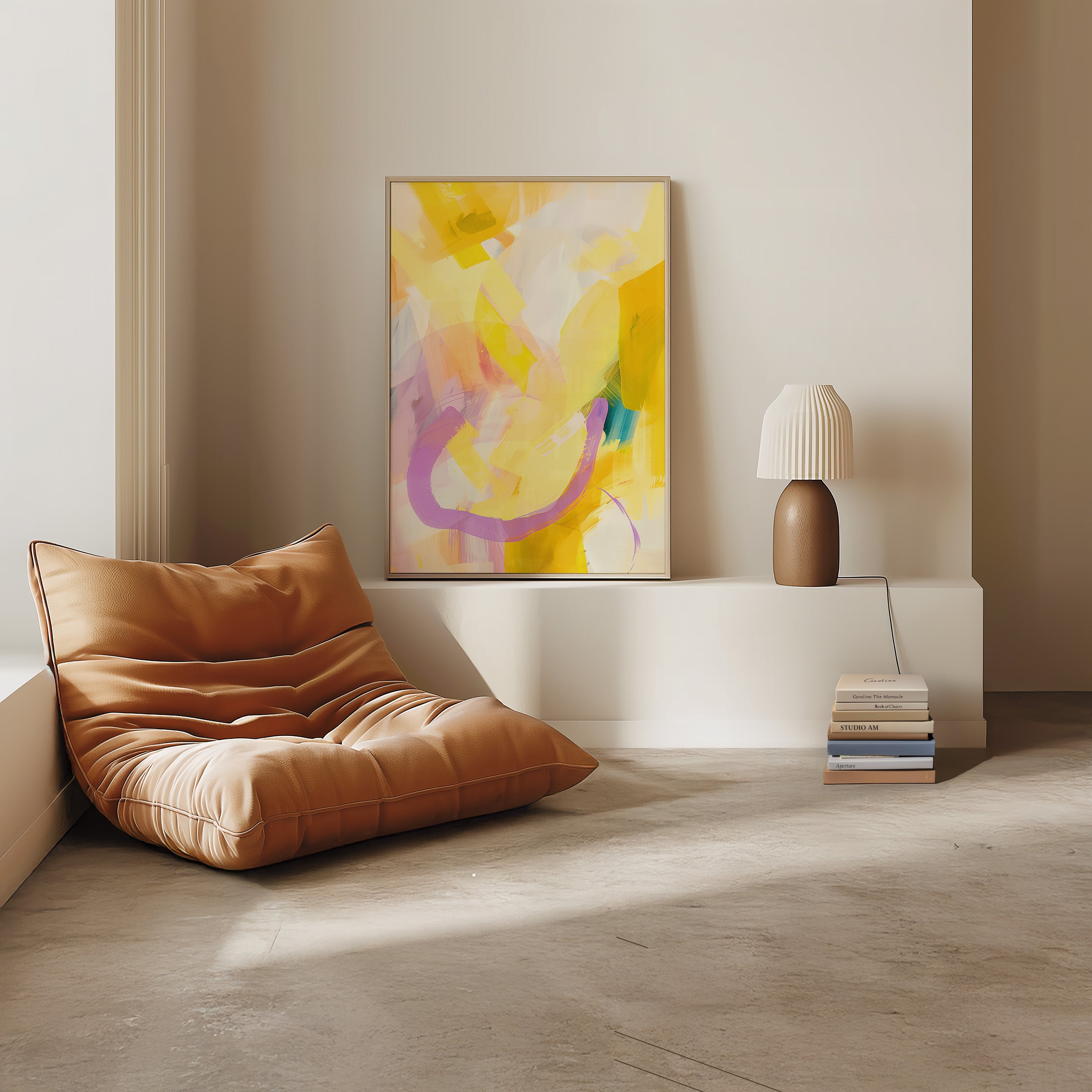 Golden Lavender Gesture - Framed Canvas - And A Little More