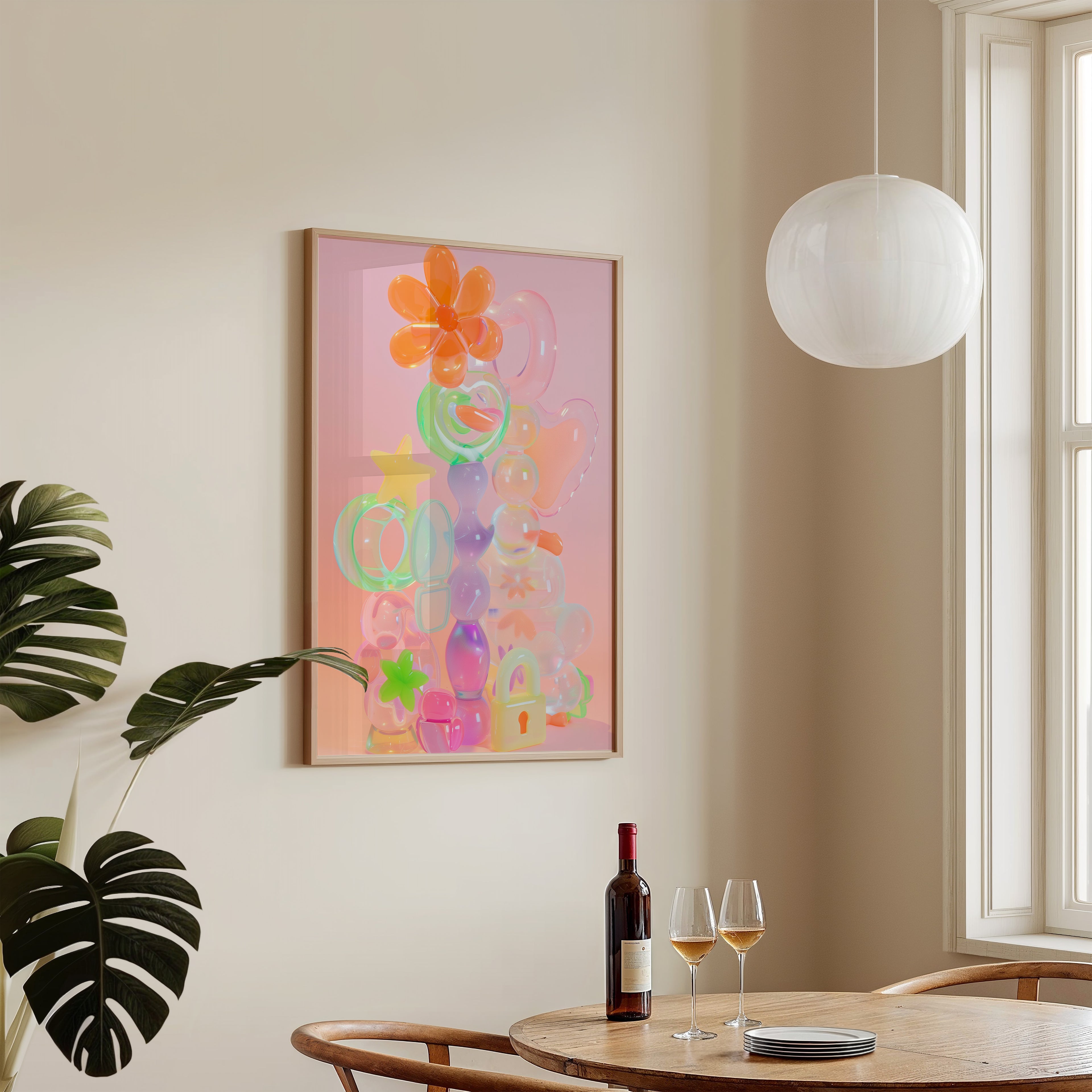 Playful Pastel Glass Shapes Abstract Artwork - And A Little More