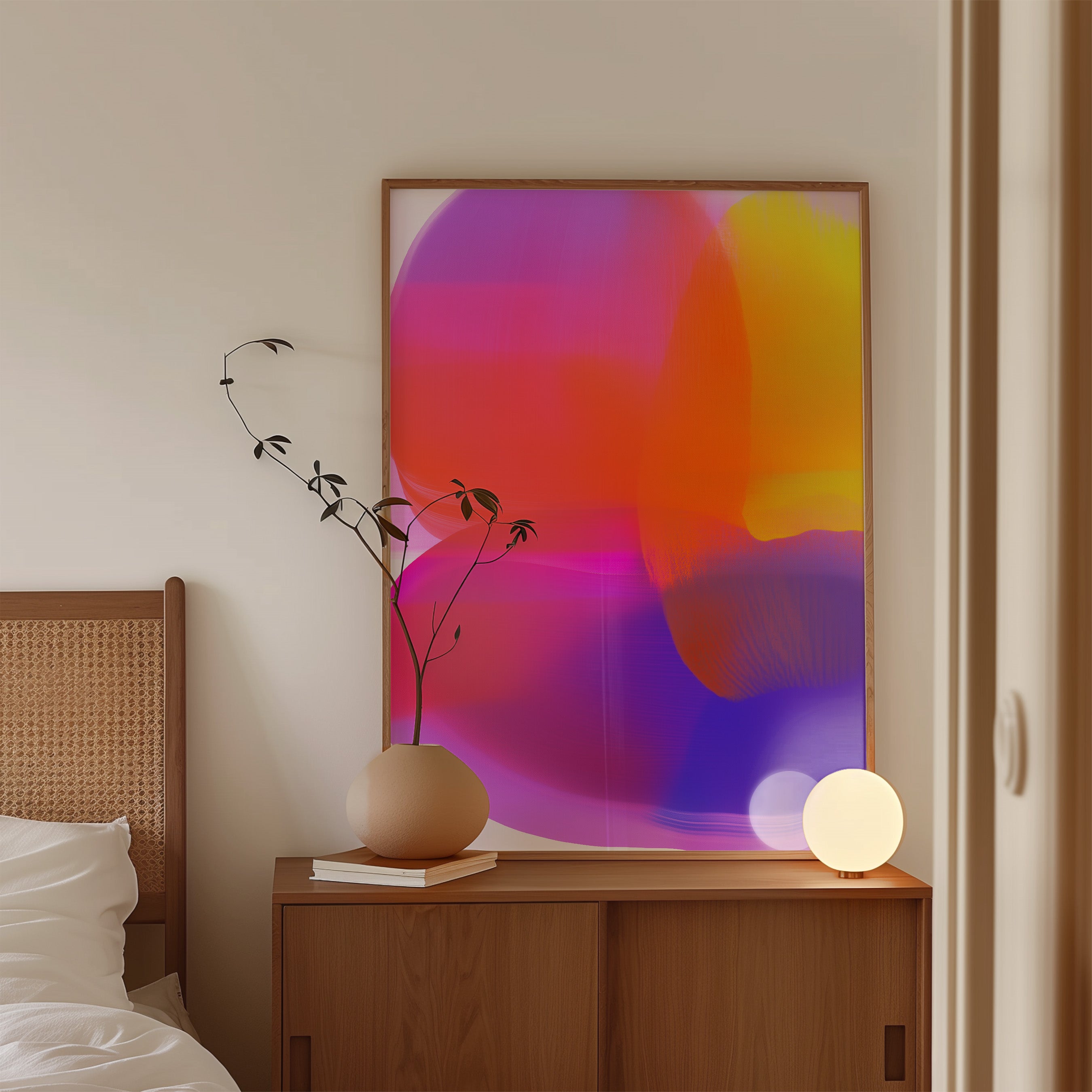 Neon Orchid Fields - Framed Canvas - And A Little More