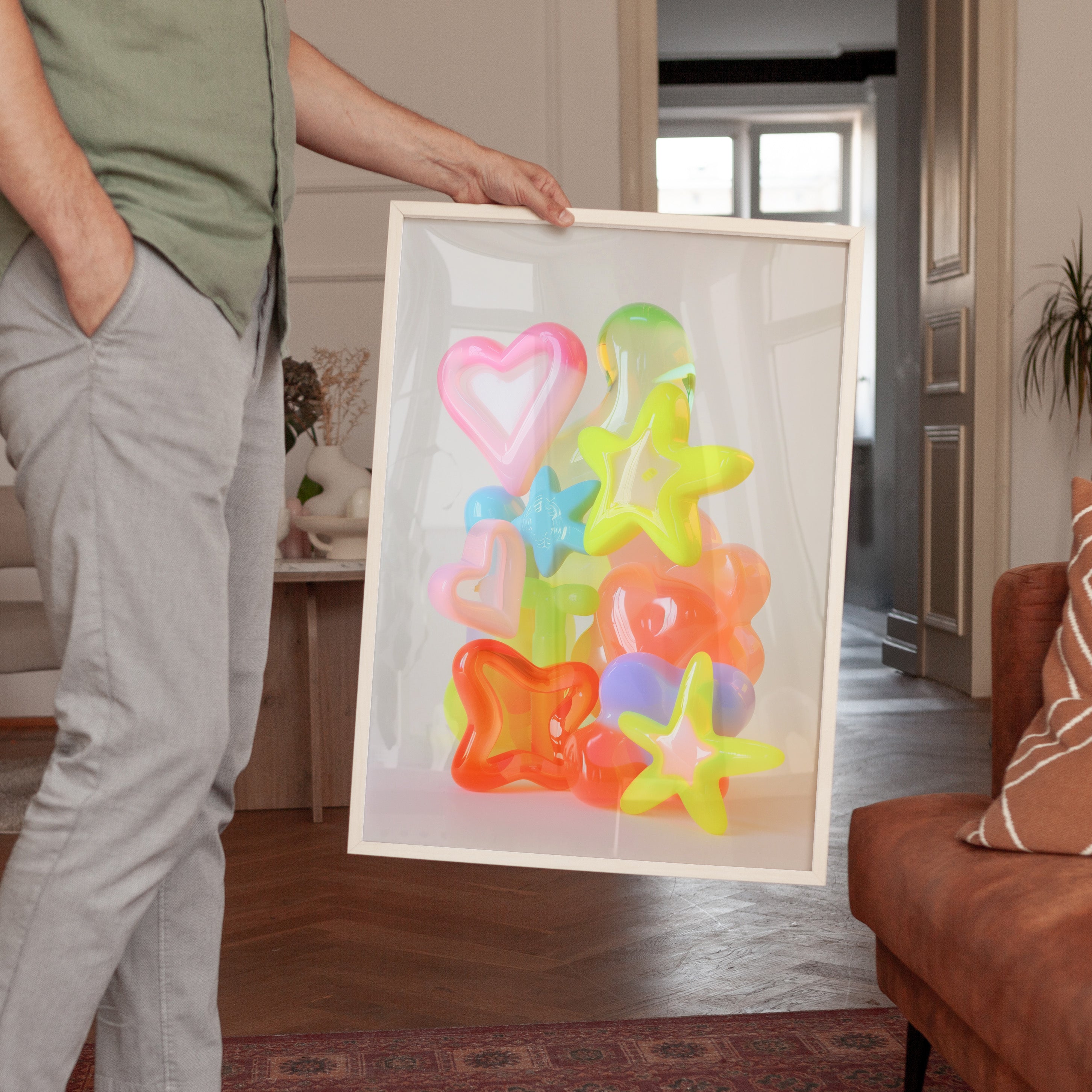 Modern Abstract Glossy Pastel Print - And A Little More