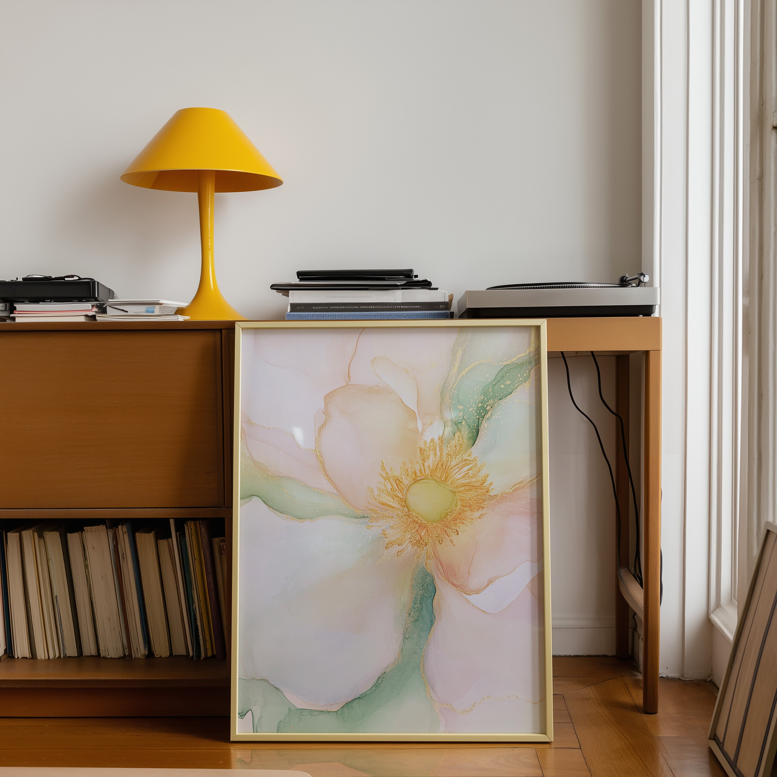 Floral Golden Petal Bloom – Art Print - And A Little More