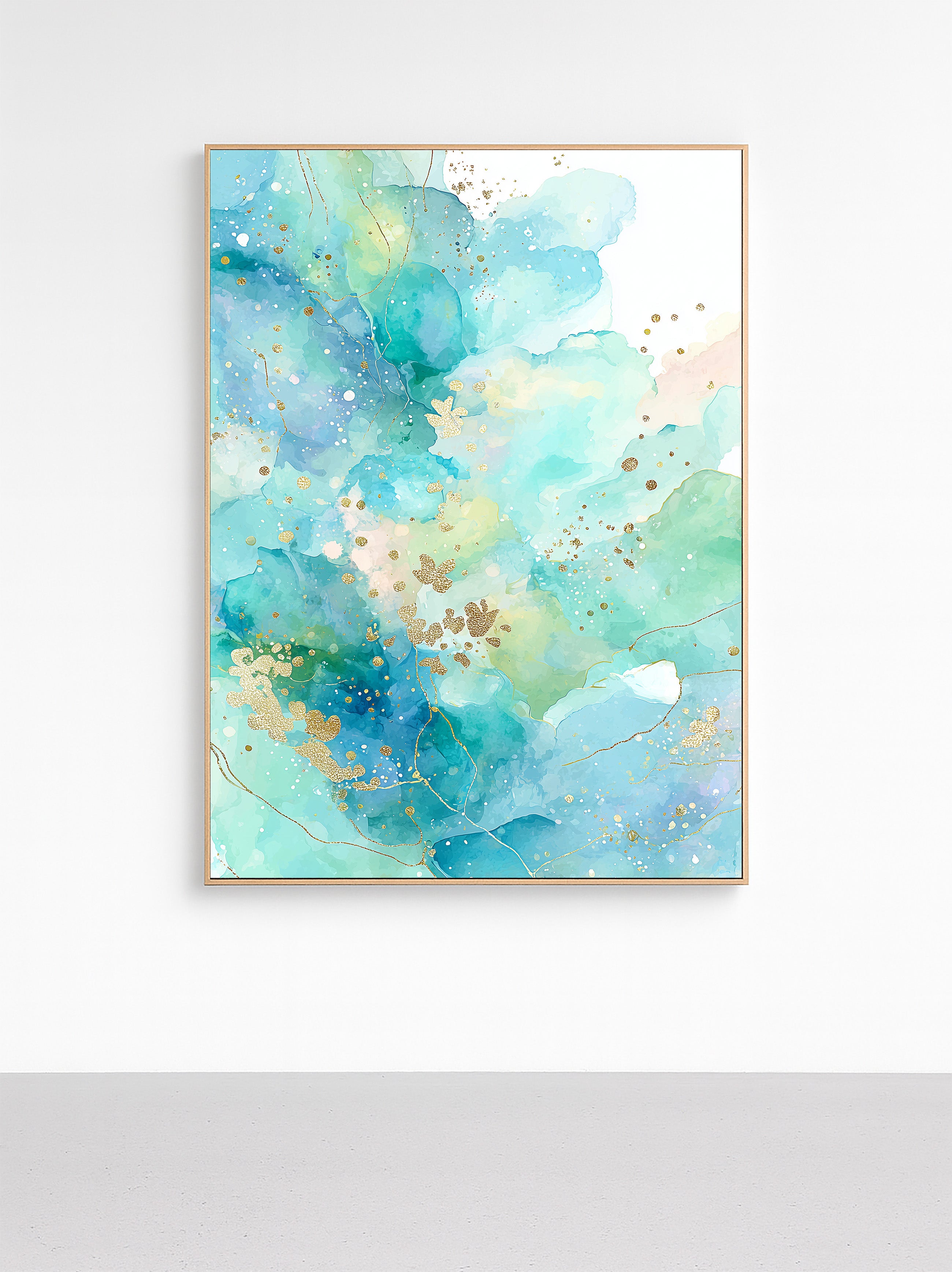 Ocean Breeze Abstract Watercolor - Framed Canvas - And A Little More