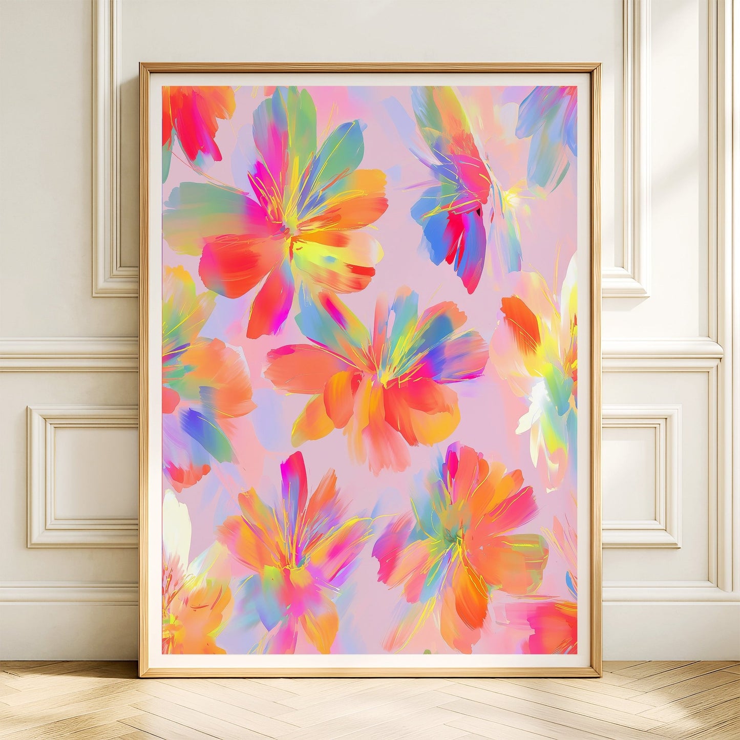 Colorful Floral Print Framed Wall Art canvas wall art – And A Little More