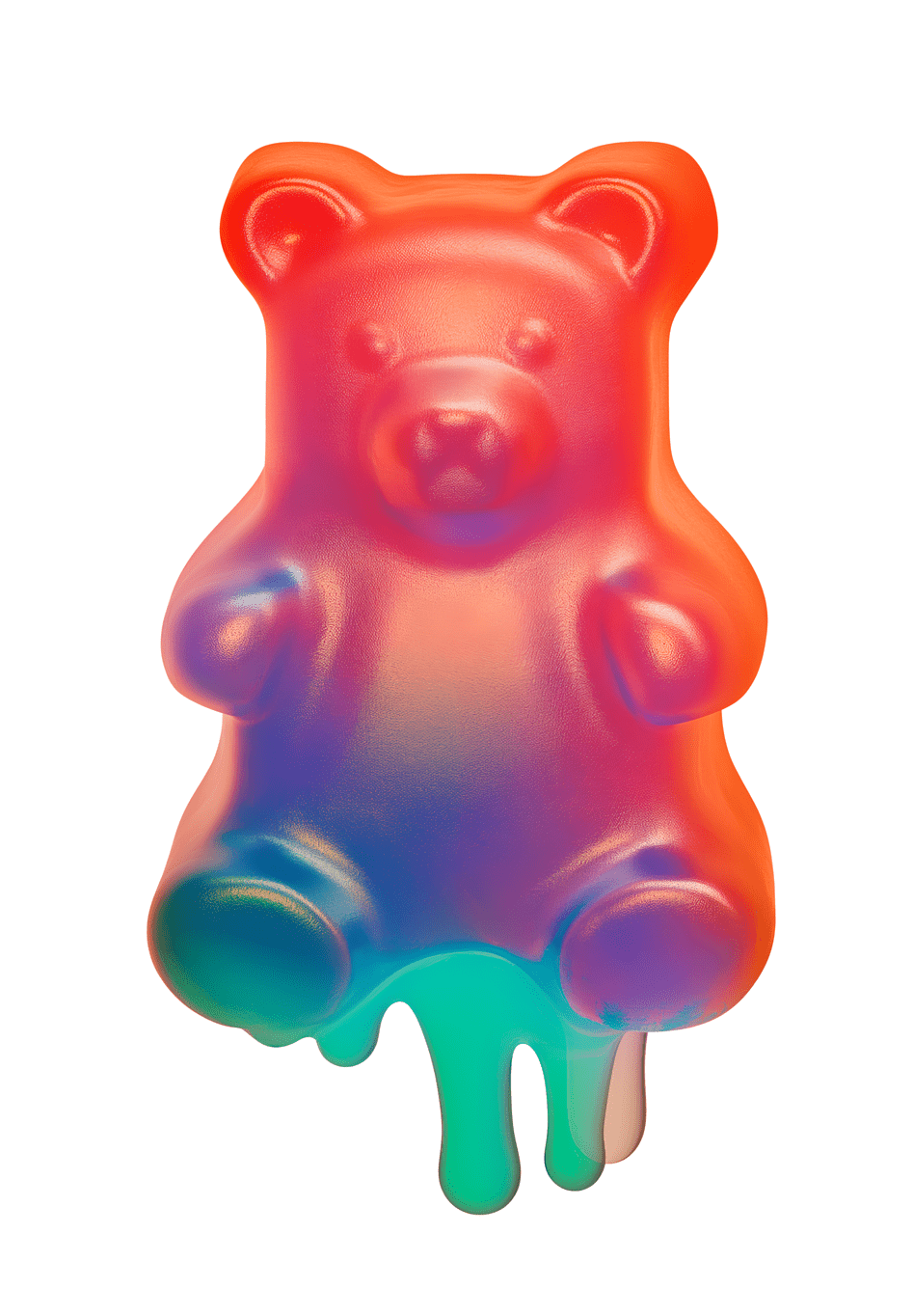 Melting Rainbow Gummy Bear Art Print canvas wall art – And A Little More