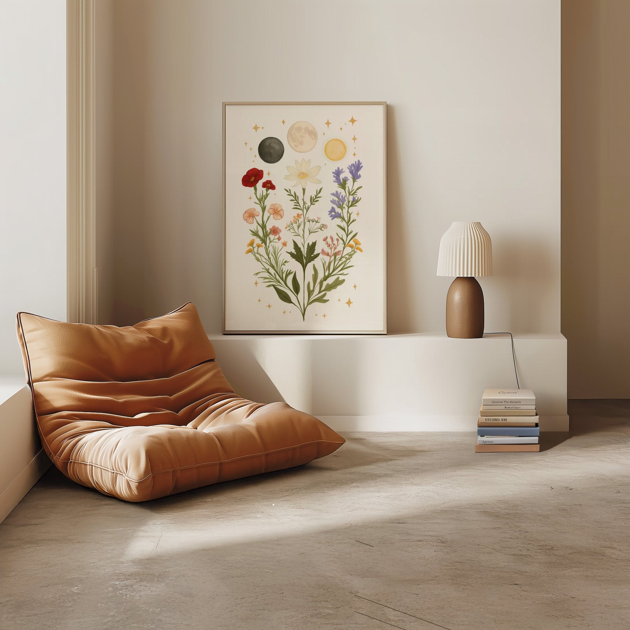 Moon Phases Botanical Art Print canvas wall art – And A Little More