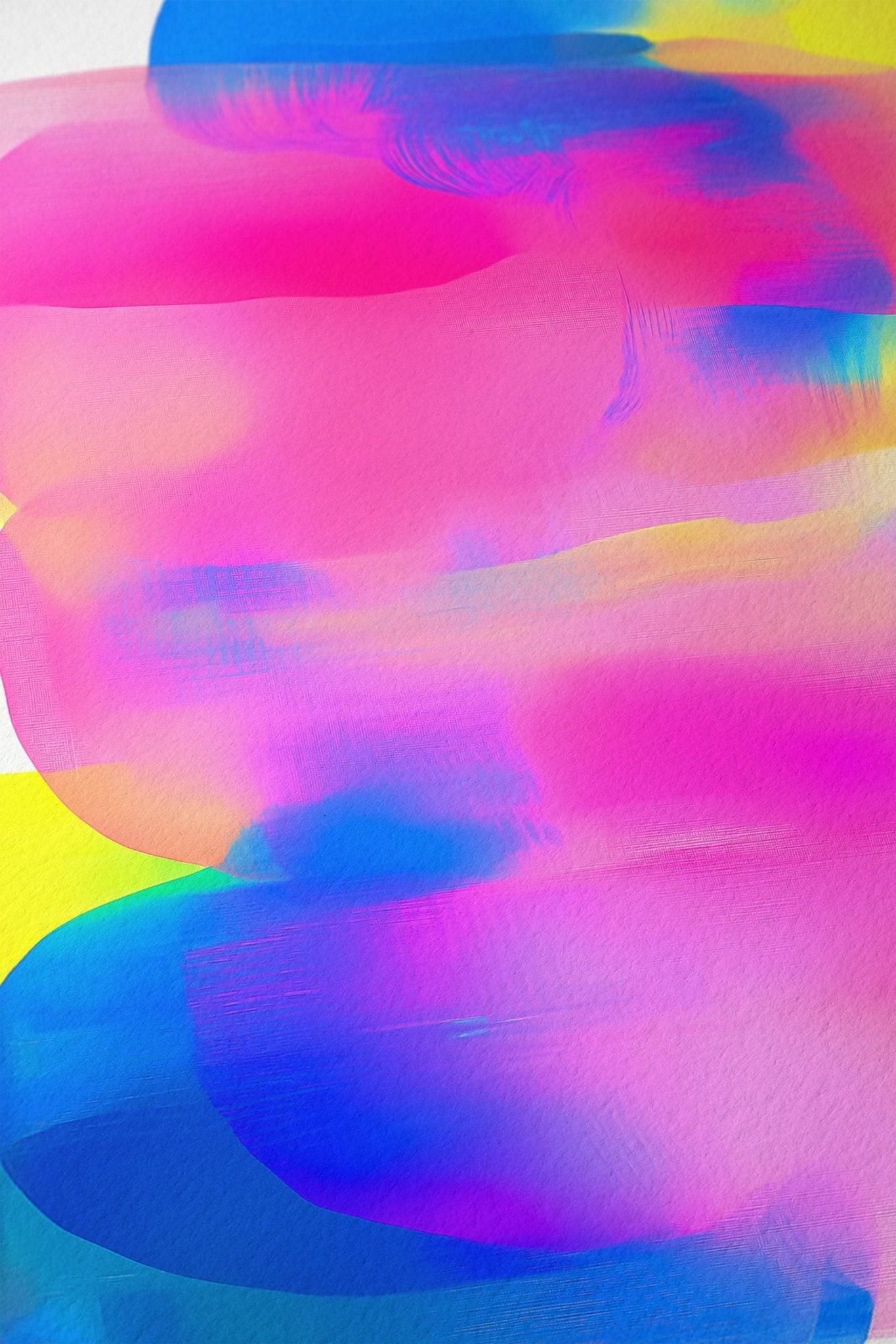 Neon Orchid Bloom Abstract - Framed Canvas canvas wall art – And A Little More