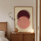 Blush Pink Brown Abstract Art Print, Soft Gradient Minimal Wall Decor