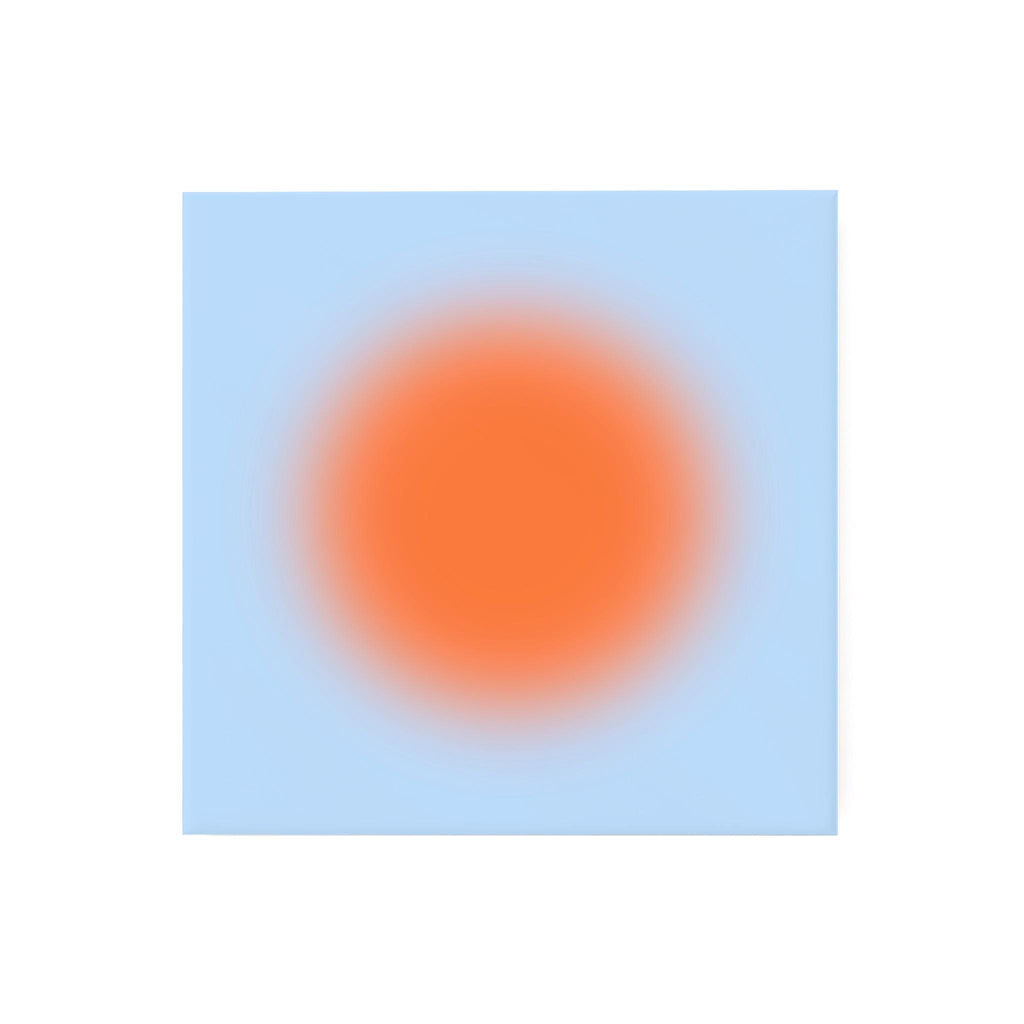 Orange Blue Abstract Art Print, Modern Gradient Sun Artwork, Minimal Contemporary Wall Decor Print