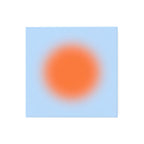 Orange Blue Abstract Art Print, Modern Gradient Sun Artwork, Minimal Contemporary Wall Decor Print