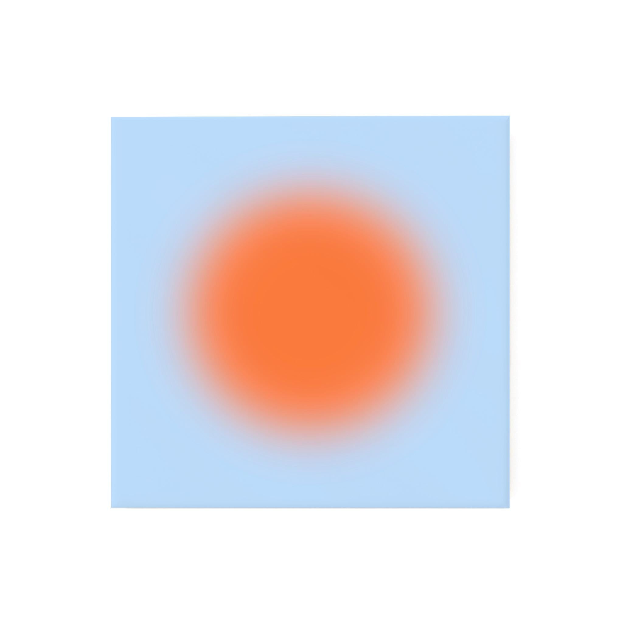 Orange Blue Abstract Art Print, Modern Gradient Sun Artwork, Minimal Contemporary Wall Decor Print