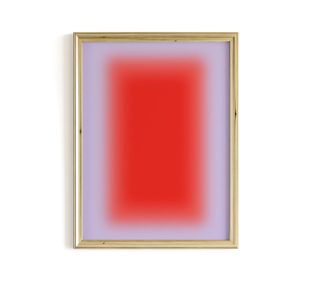 Orange Lavender Gradient Abstract Art Print, Modern Minimal Square Artwork