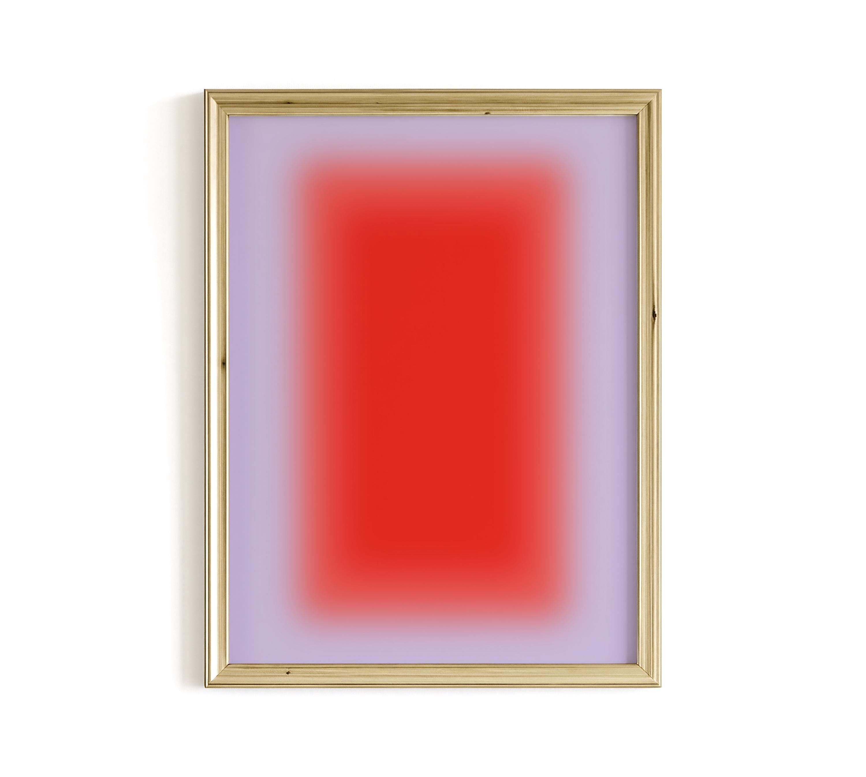 Orange Lavender Gradient Abstract Art Print, Modern Minimal Square Artwork