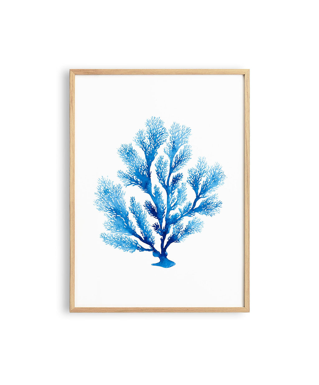 Blue Coral Wall Art Print, Coastal Wall Decor, Beach House Printable Art, Nautical Bathroom Decor, Ocean Inspired Minimalist Art