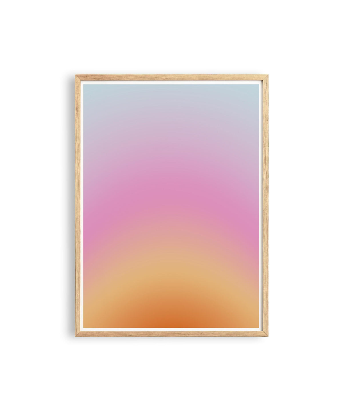 Pastel Sunset Gradient Print, Soft Abstract Wall Art, Pink Orange Blue Modern Decor
