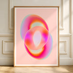 Pink Abstract Art Print, Colorful Gradient Wall Decor, Modern Aura Poster