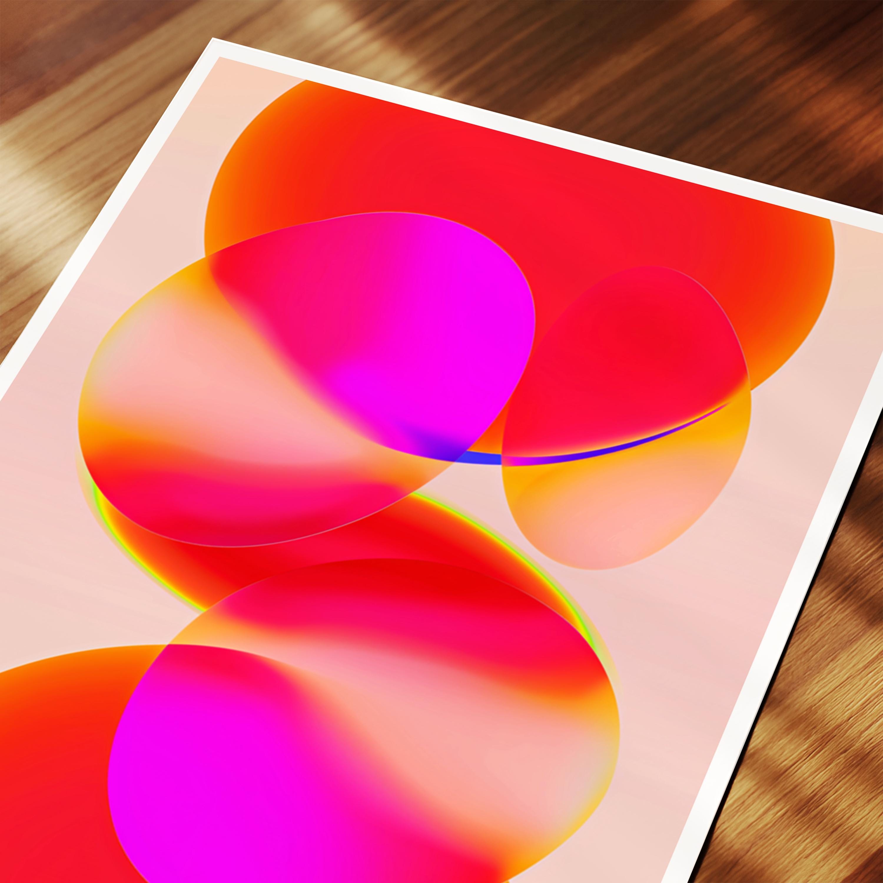 Pink Orange Gradient Abstract Print – Geometric Wall Art