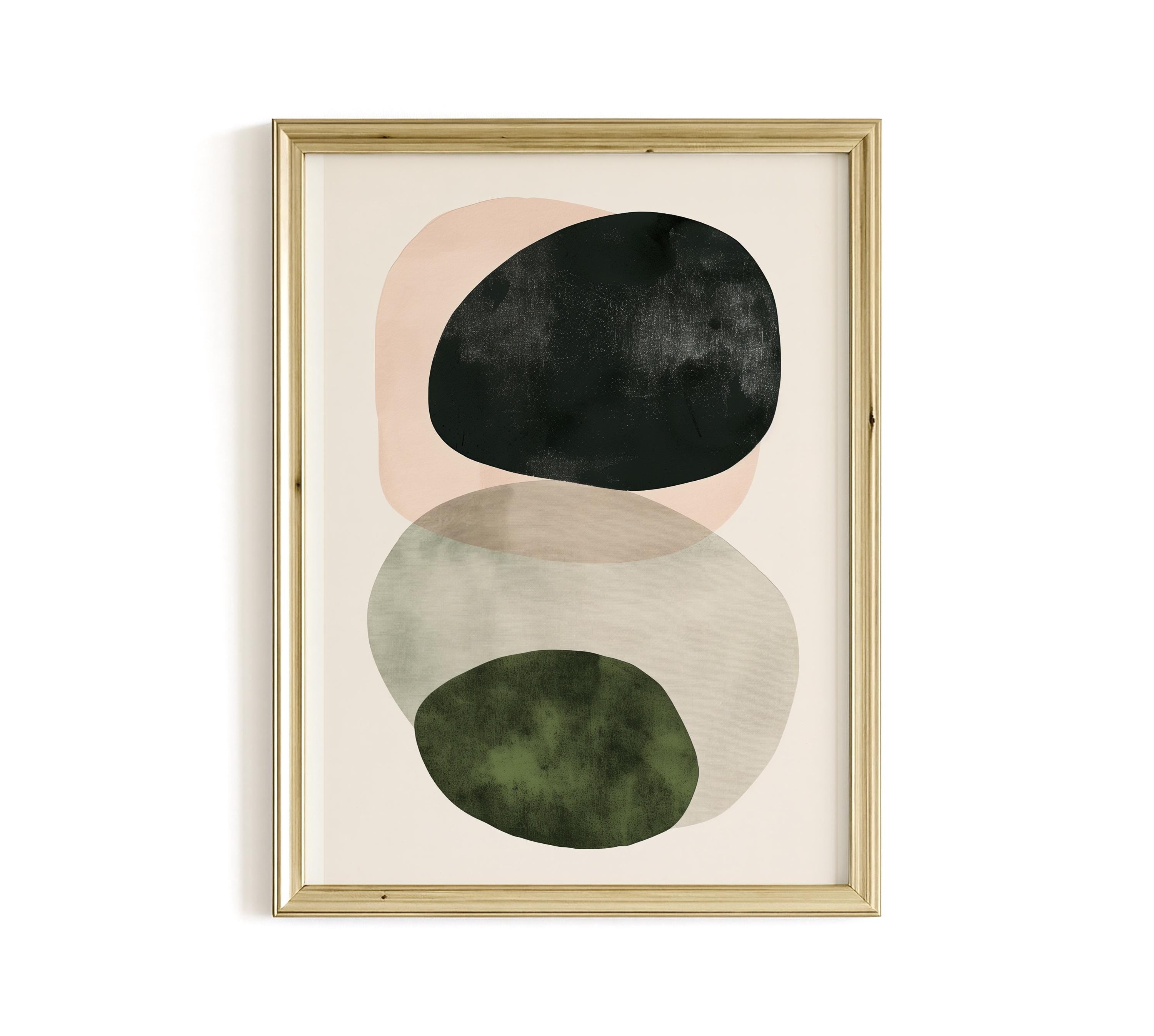 Neutral Abstract Shapes Print, Beige Organic Wall Art, Minimal Earth Tone Decor