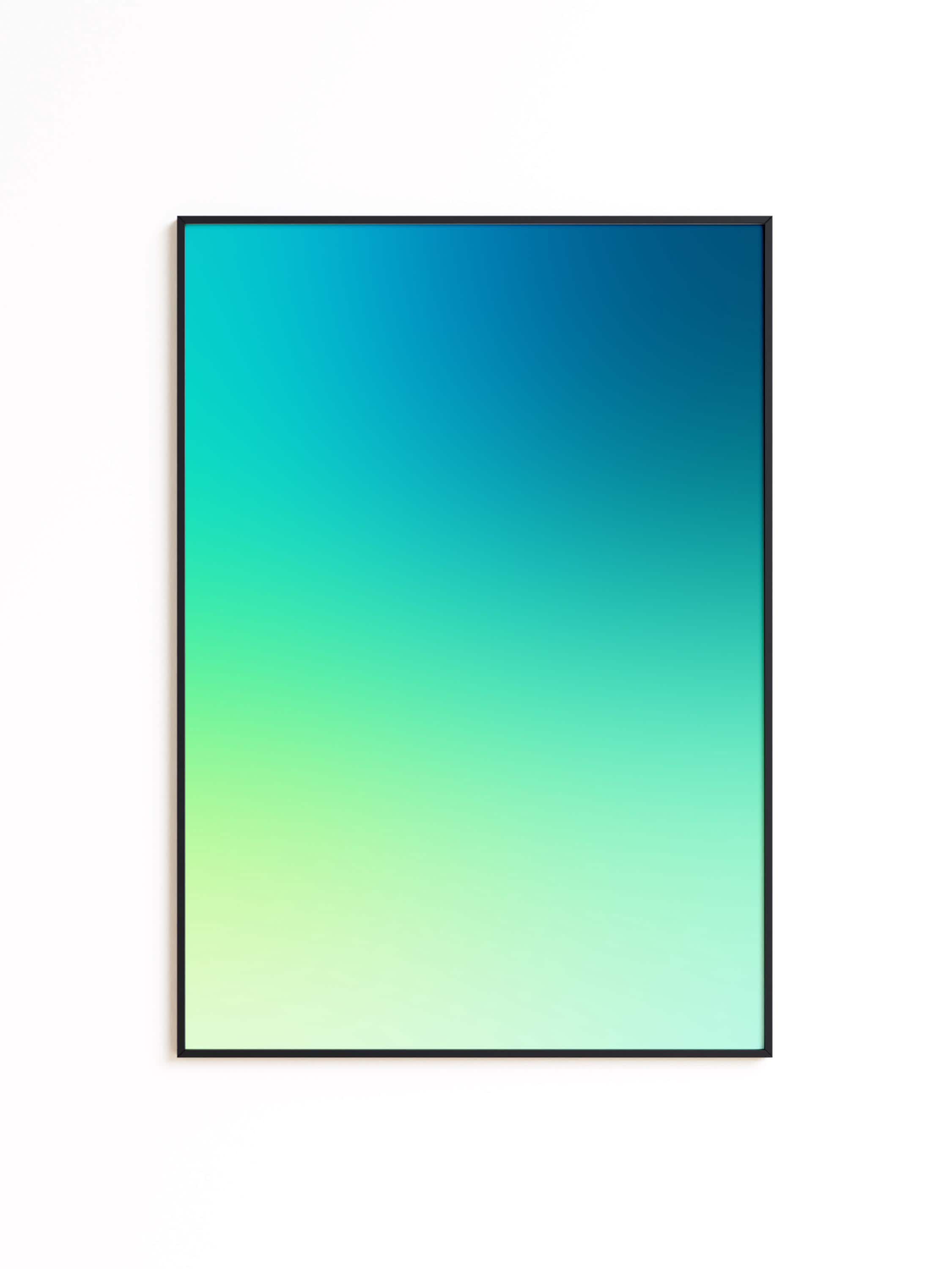 Blue Green Gradient Poster, Minimalist Abstract Print, Modern Color Field Wall Art