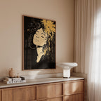 Black Gold Art Print, Woman Portrait Wall Art, Modern Afrocentric Decor