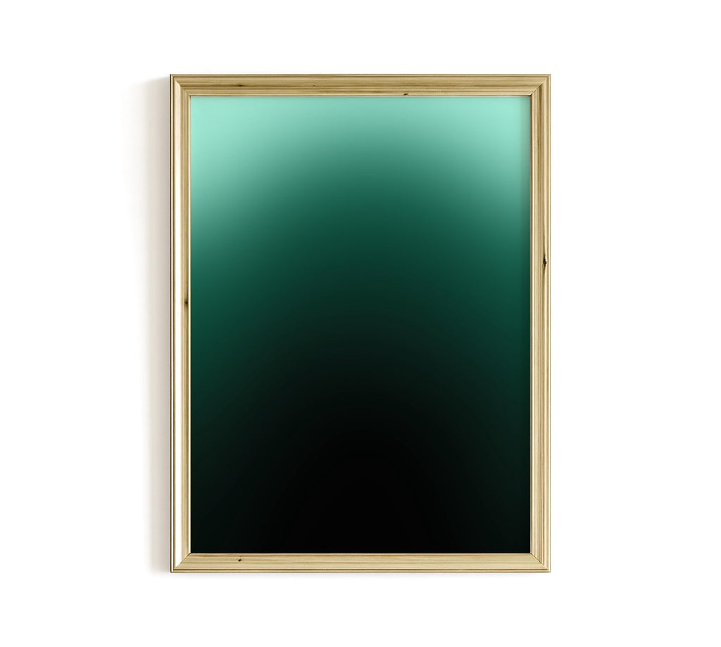 Green Gradient Abstract Art Print, Modern Ombre Poster