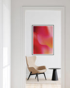 Red Pink Aura Gradient Print, Warm Abstract Wall Art, Orange Modern Decor Print