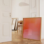 Coral Pink Abstract Art Print, Warm Gradient Contemporary Wall Decor
