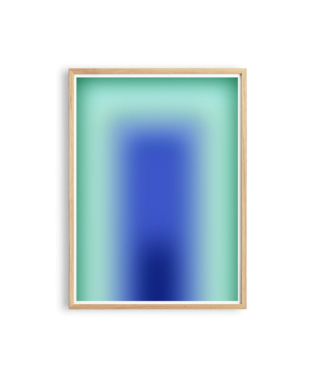 Blue Green Wall Art Print, Aqua Gradient Abstract Poster, Modern Room Decor