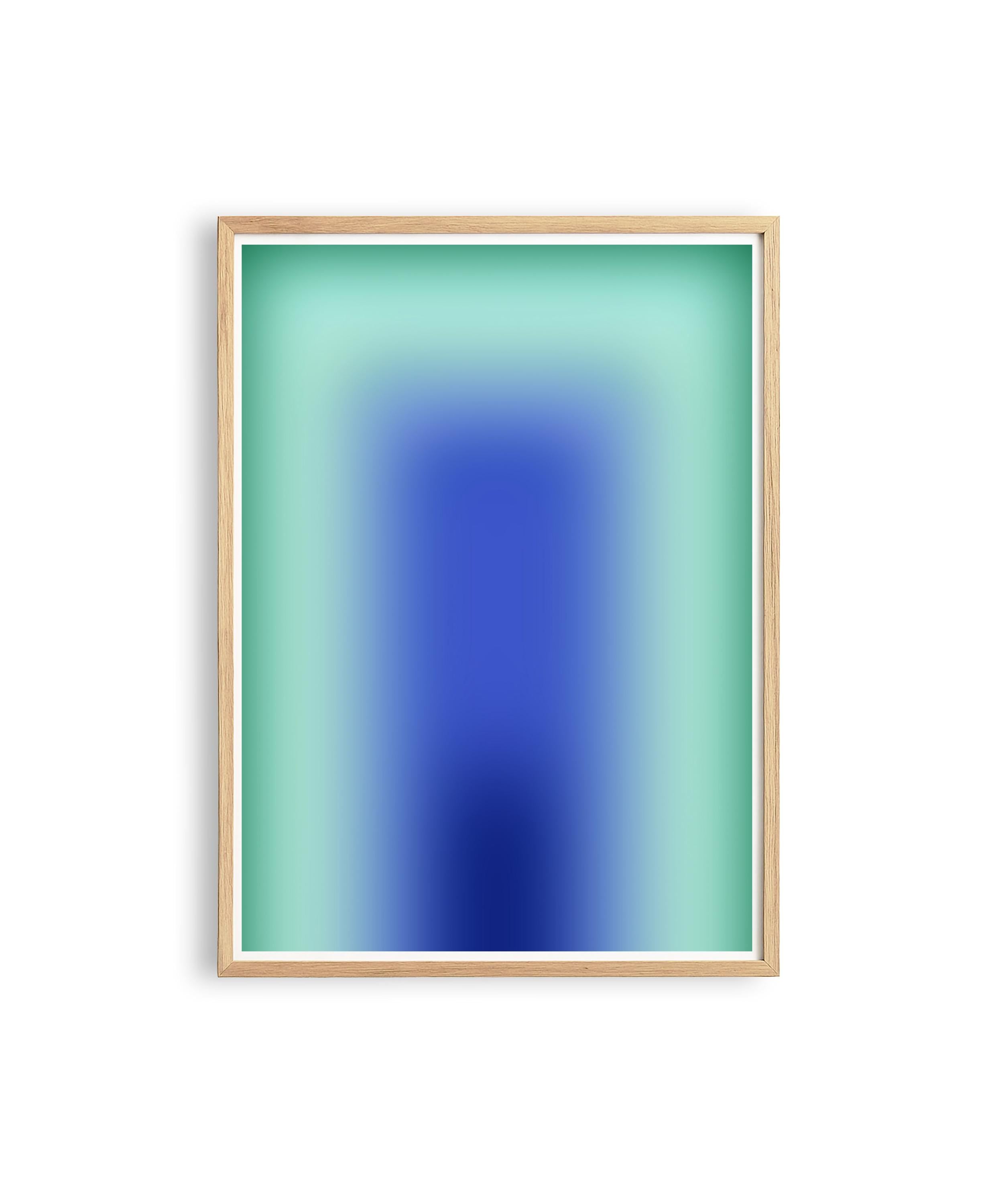 Blue Green Wall Art Print, Aqua Gradient Abstract Poster, Modern Room Decor