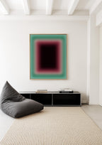 Burgundy Wall Art Print, Teal Green Gradient Abstract, Moody Modern Decor