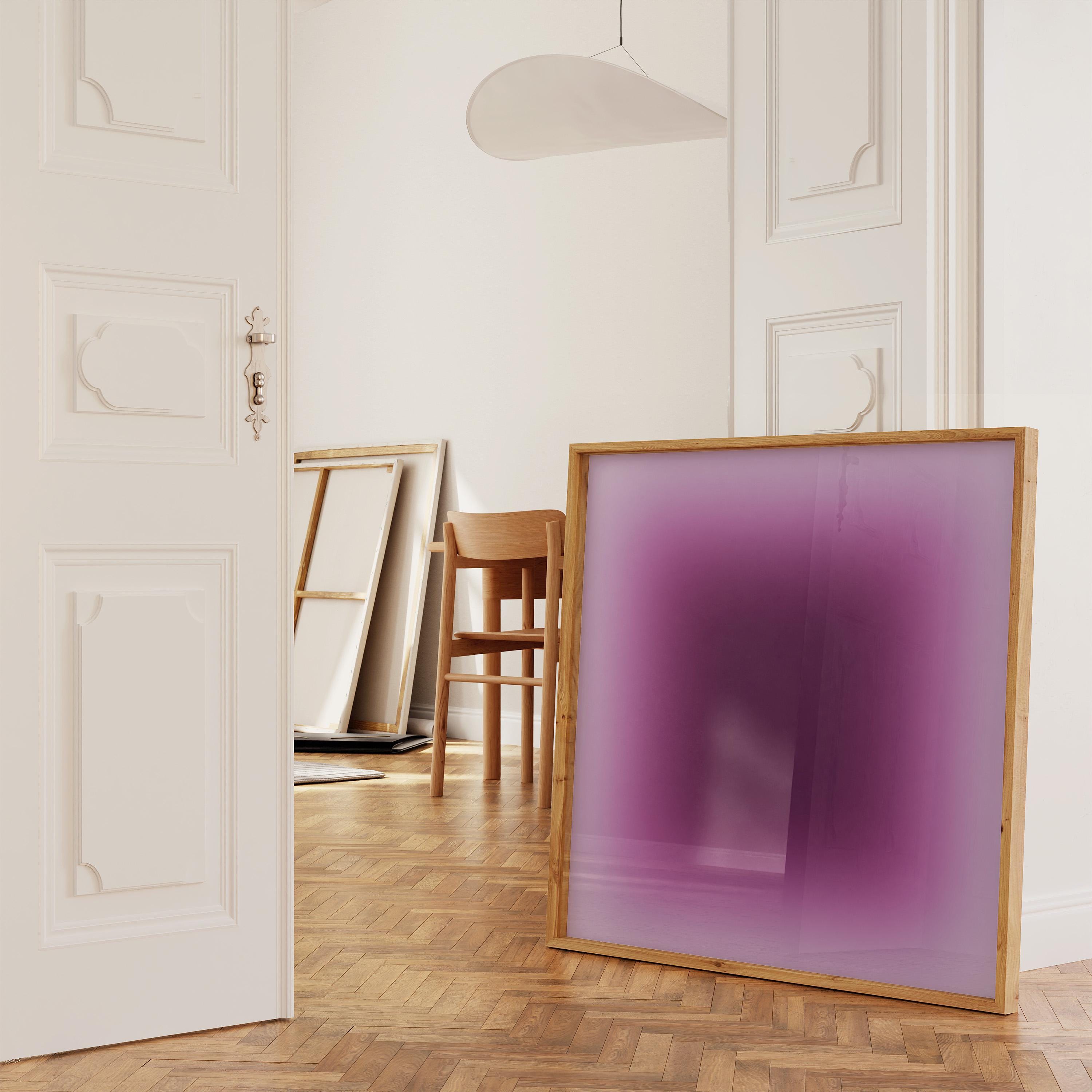 Purple Gradient Abstract Wall Art Print, Moody Minimalist Poster, Modern Office Bedroom Decor, Digital Download Printable Art