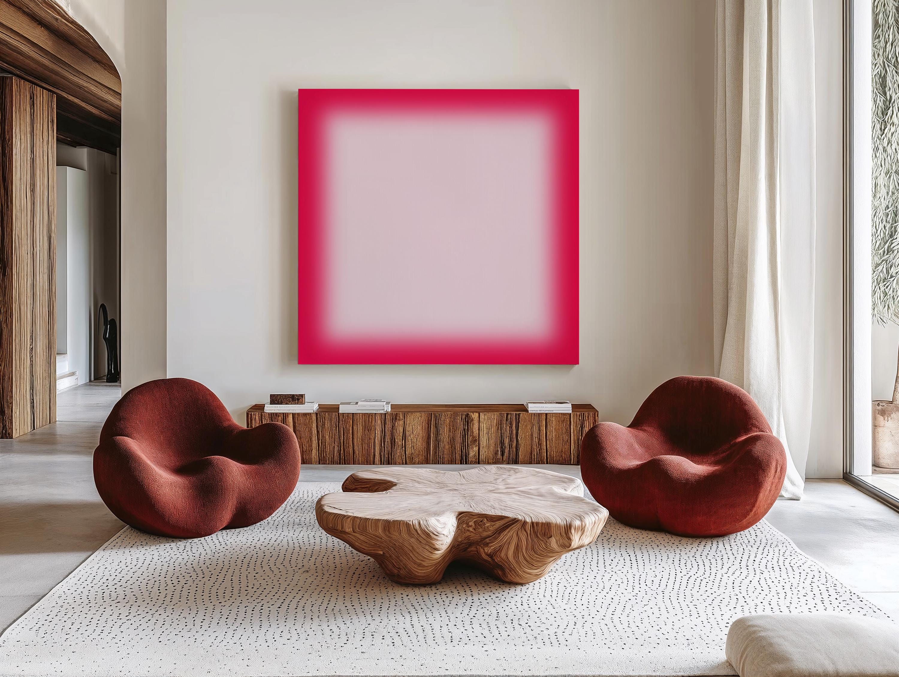 Pink Gradient Abstract Art Print, Magenta Glow, Modern Minimal Wall Decor