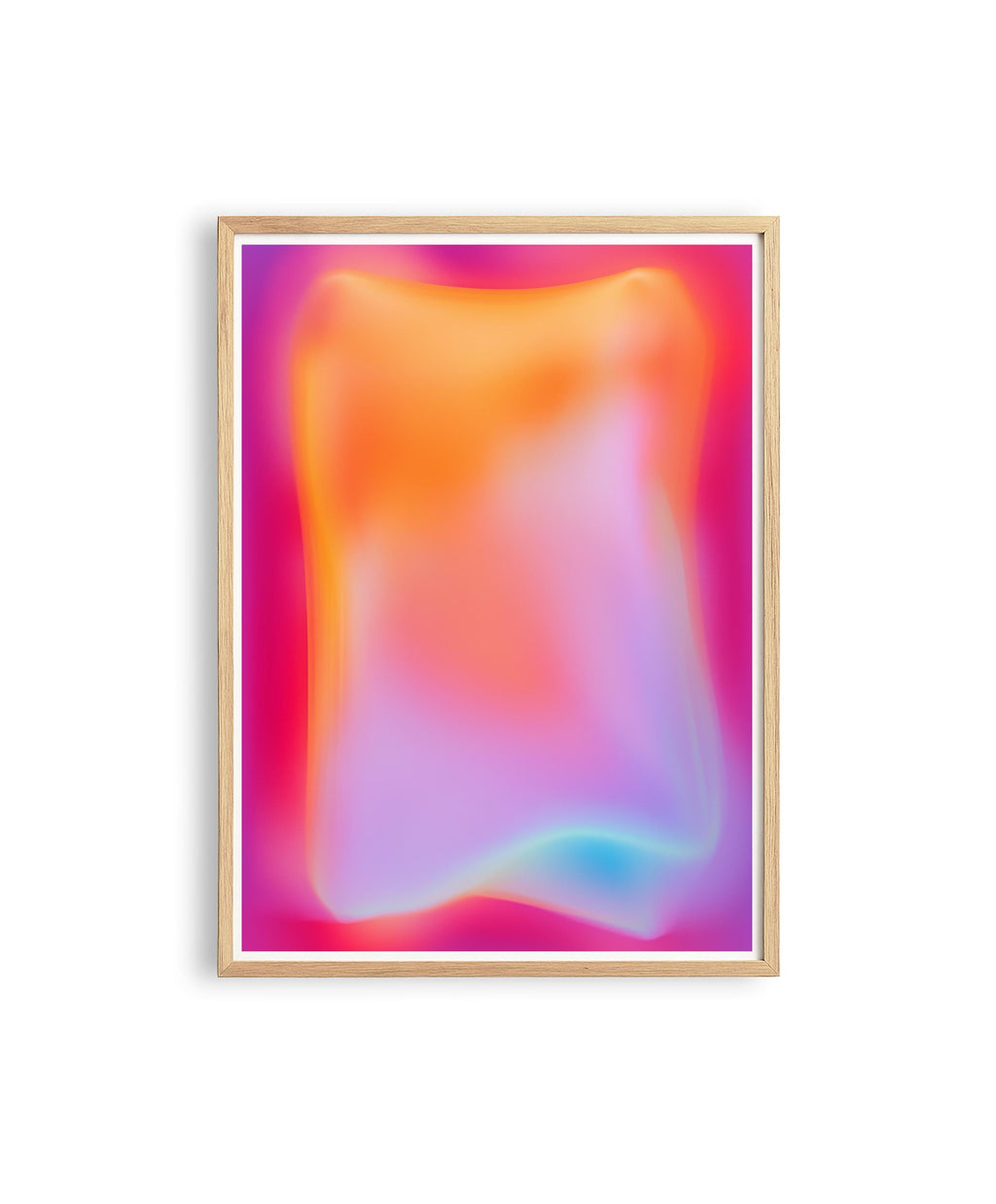 Neon Gradient Abstract Wall Art Printable, Glow Liquid Shape Poster, Vaporwave Aesthetic Futuristic Color Art