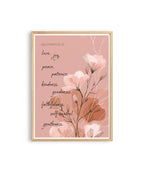 Fruit of the Spirit Wall Art Print, Floral Galatians Poster, Christian Decor