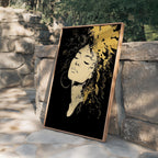 Black Gold Art Print, Woman Portrait Wall Art, Modern Afrocentric Decor